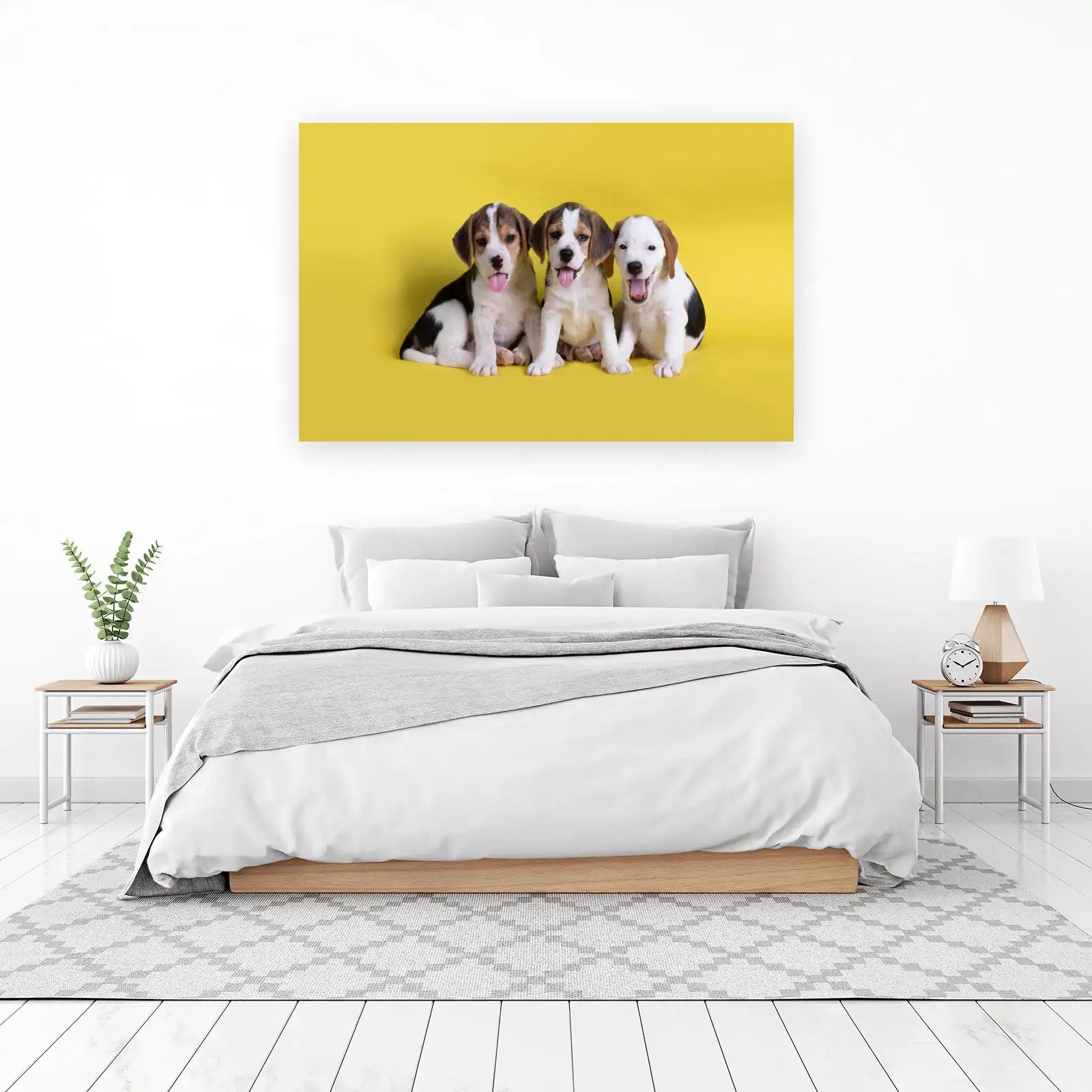 Adorable Beagle Puppies Trio Wall Art