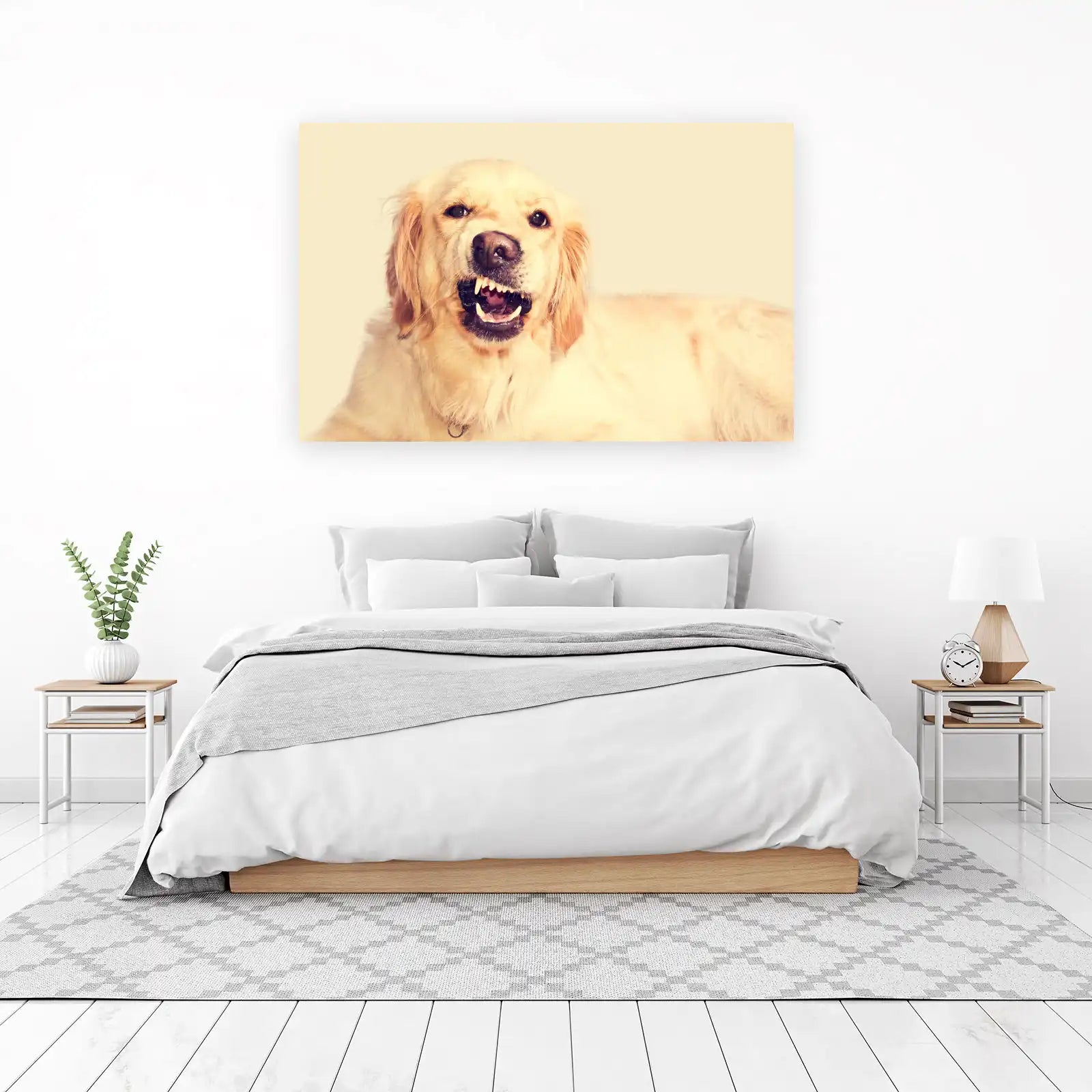 Grumpy Golden Retriever Funny Dog Wall Art