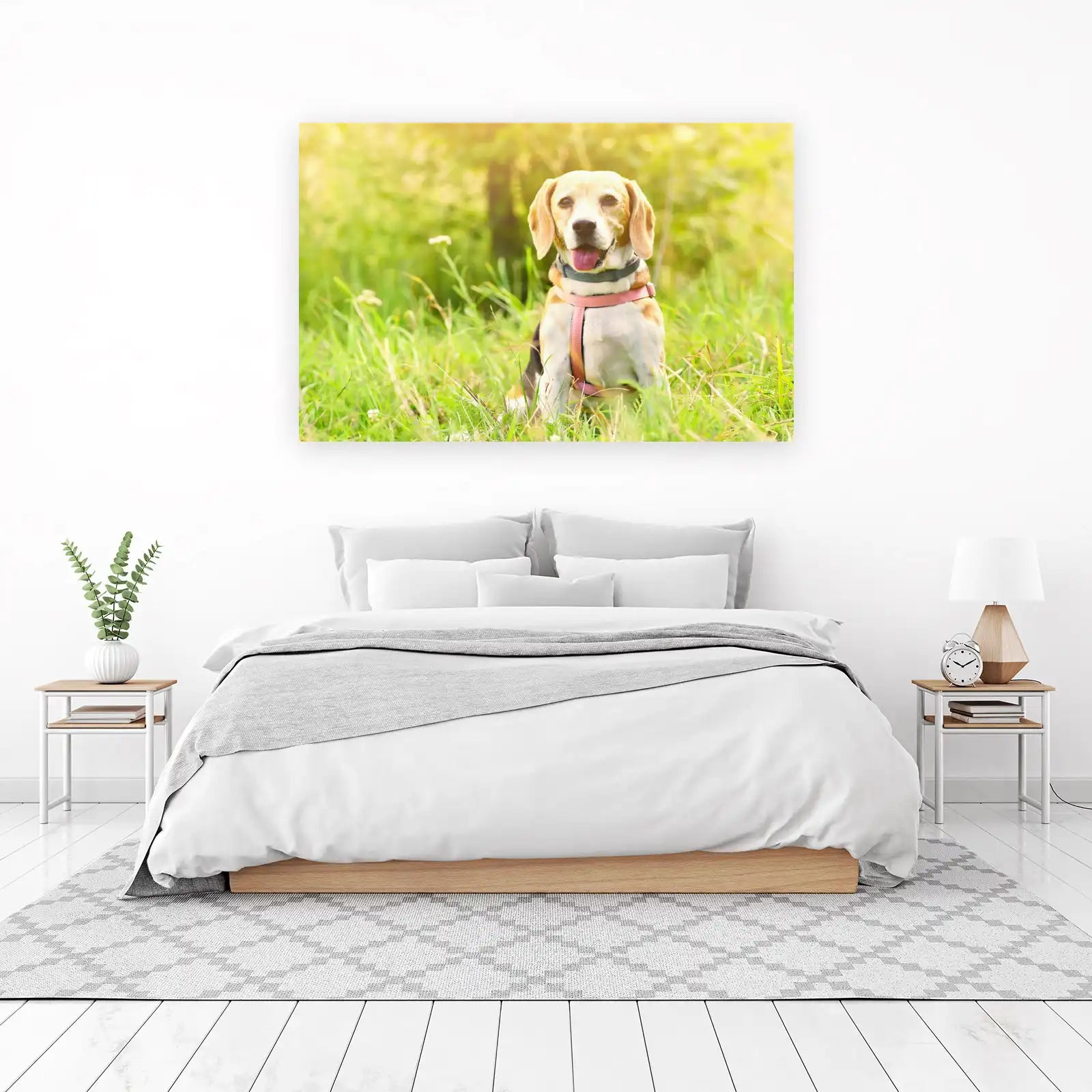 Happy Beagle in Sunny Meadow Wall Art