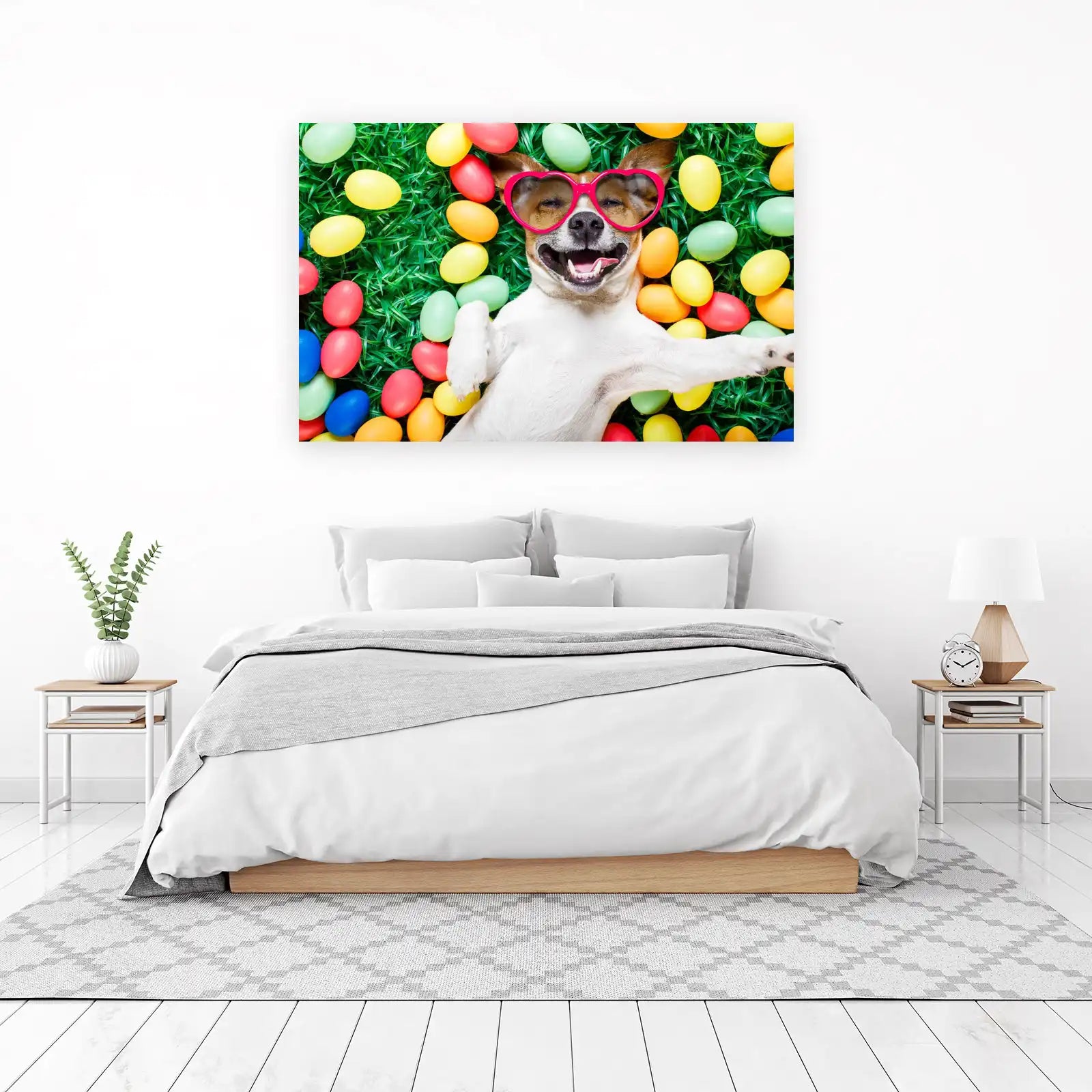 Happy Easter Dog Heart Sunglasses Wall Art