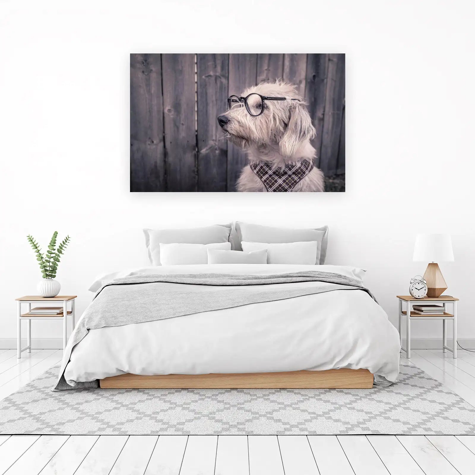 Whimsical Dog with Glasses Wall Art