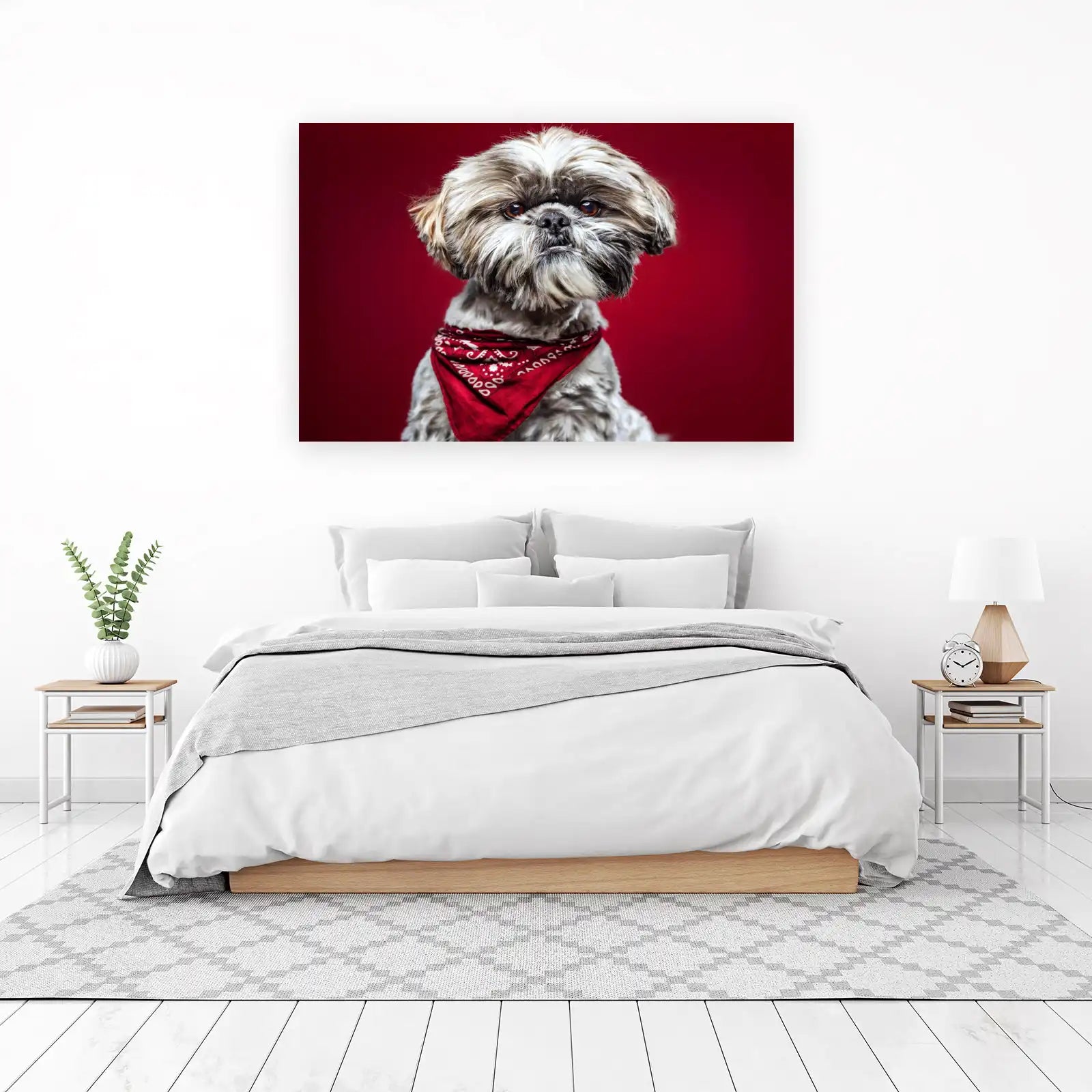 Adorable Shih Tzu Bandana Portrait Wall Art
