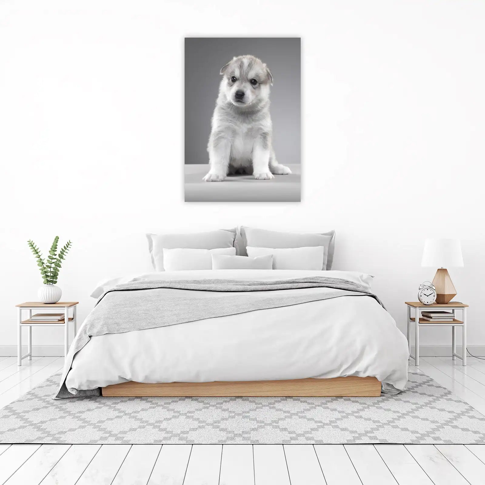 Adorable Husky Puppy Portrait Wall Art