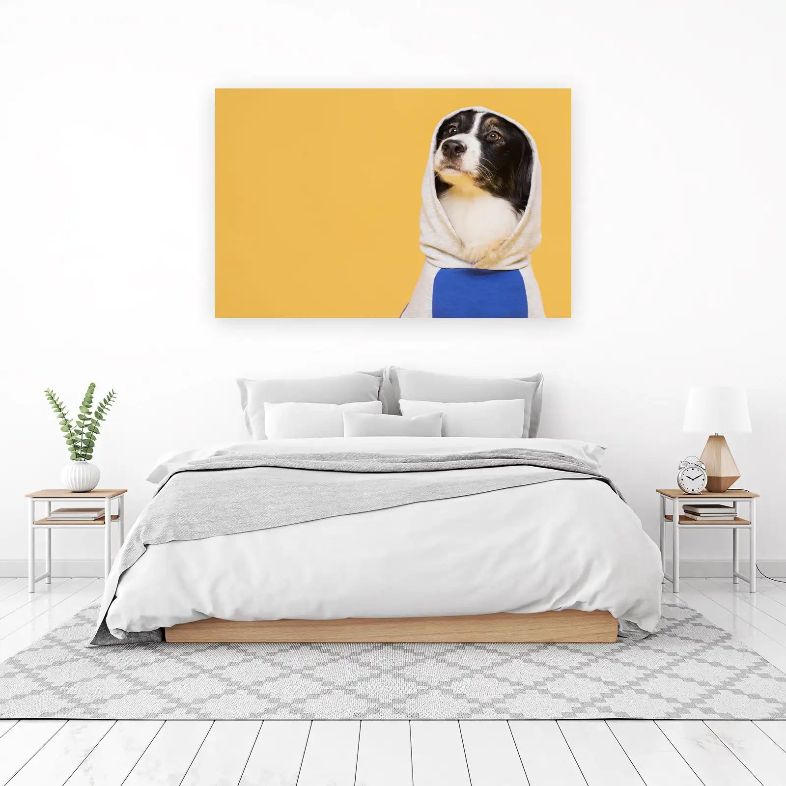 Adorable Dog in Hoodie Wall Art
