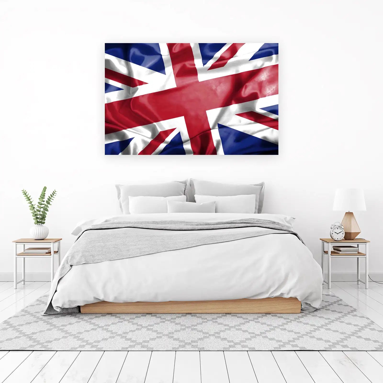 Union Jack Waving Fabric Wall Art