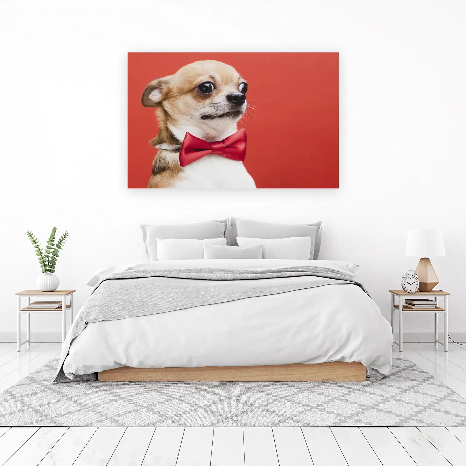 Charming Chihuahua Bowtie Portrait Wall Art