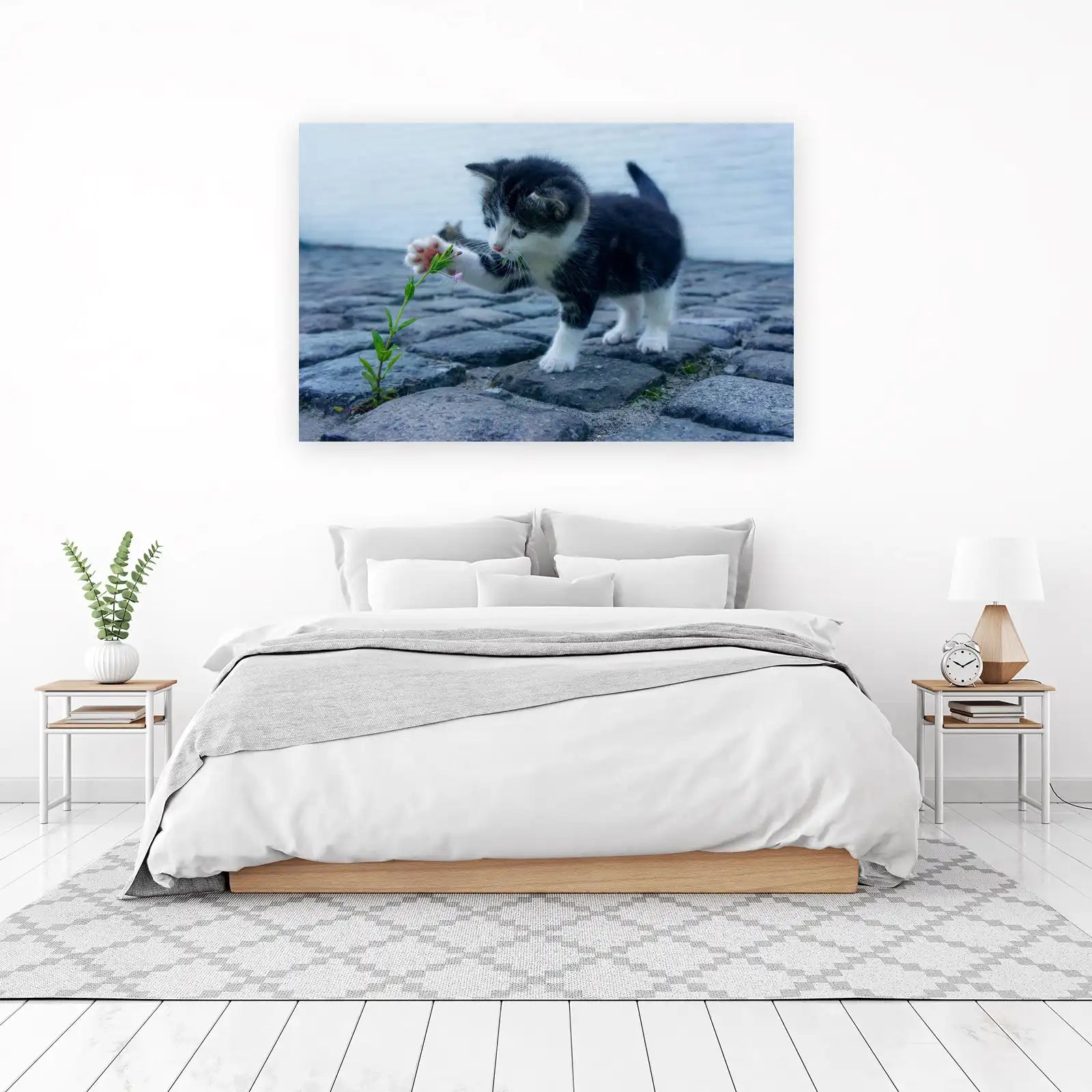 Adorable Kitten Discovering Nature Wall Art