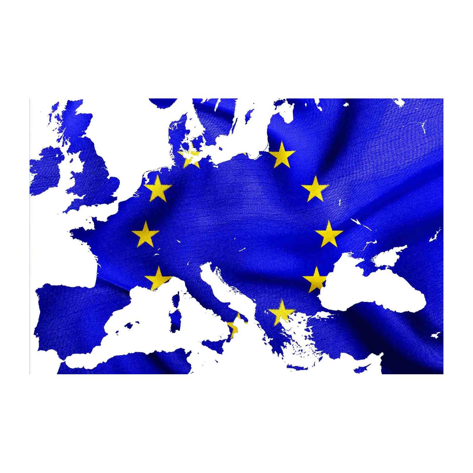 Europe Union Map Blue Stars Wall Art
