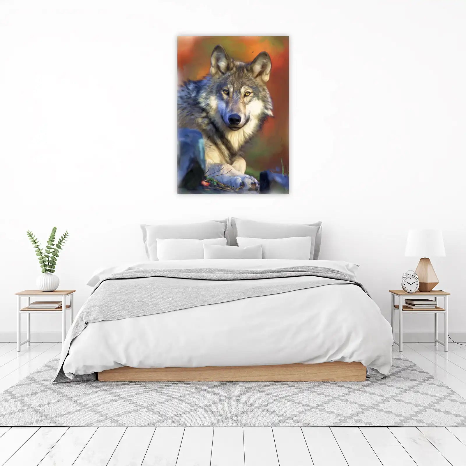 Majestic Wolf Portrait Wall Art - Wildlife Art