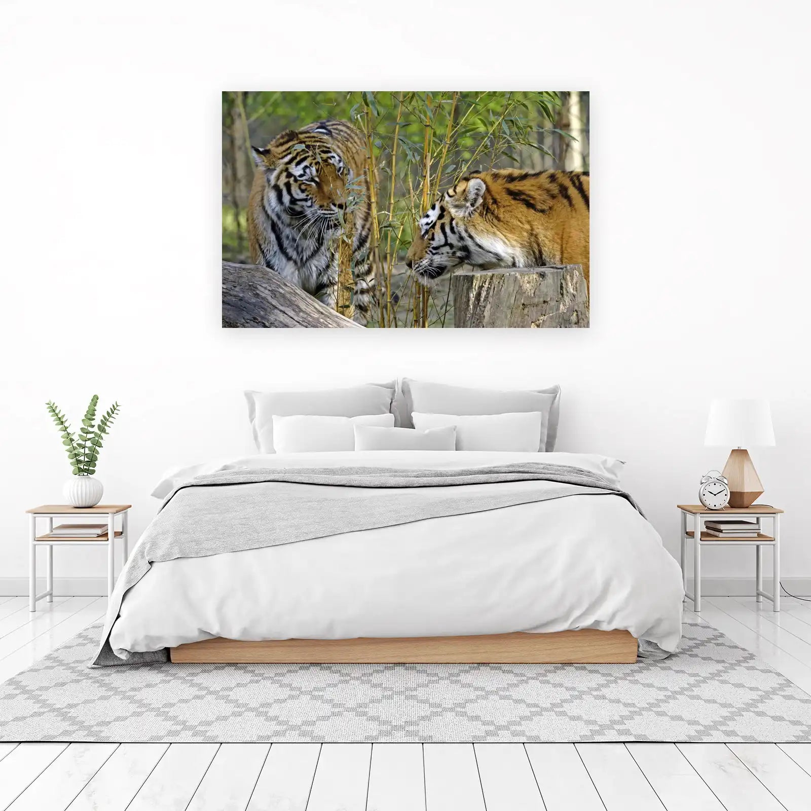 Majestic Tiger Duo Bamboo Forest Wall Art