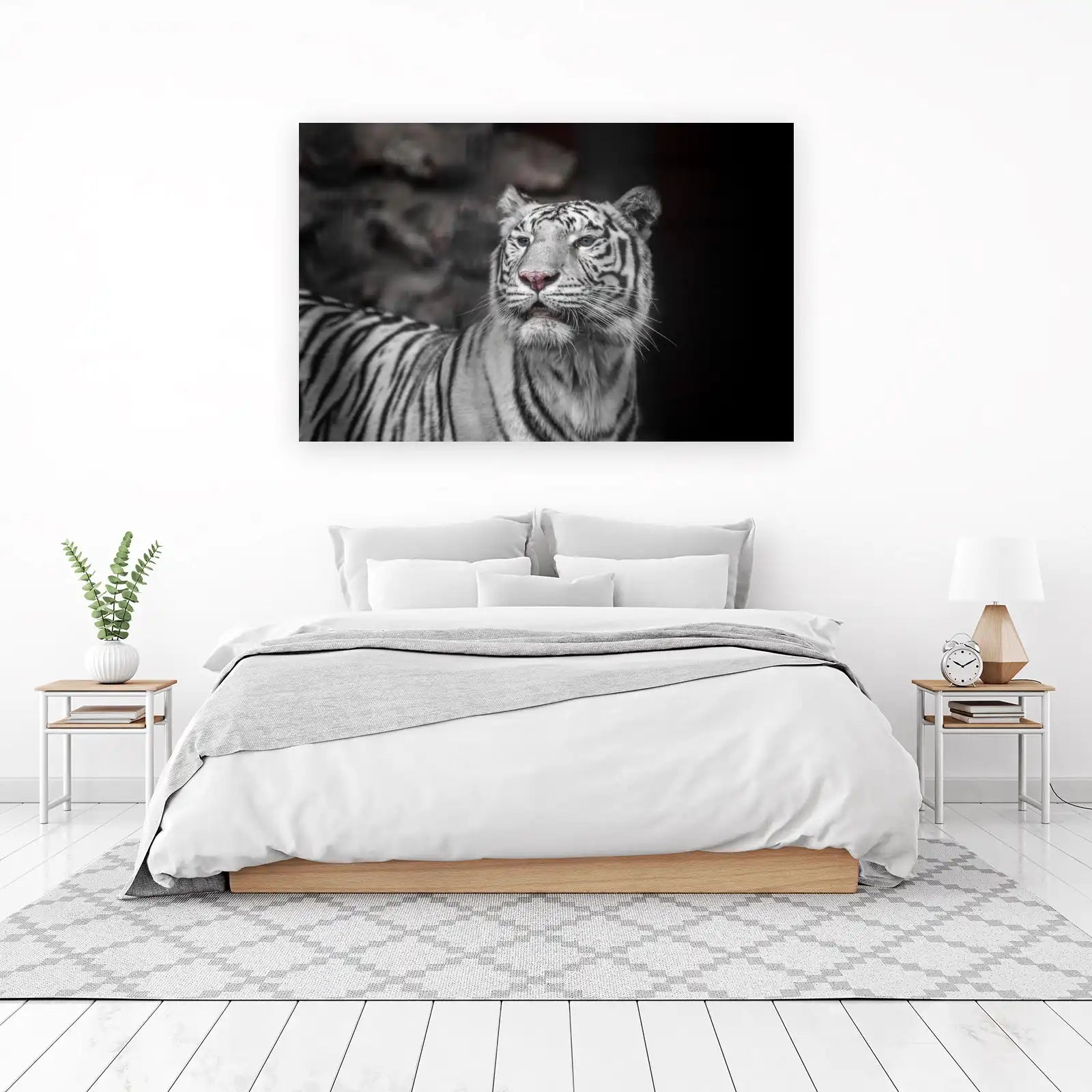 Majestic White Tiger Gaze Wall Art