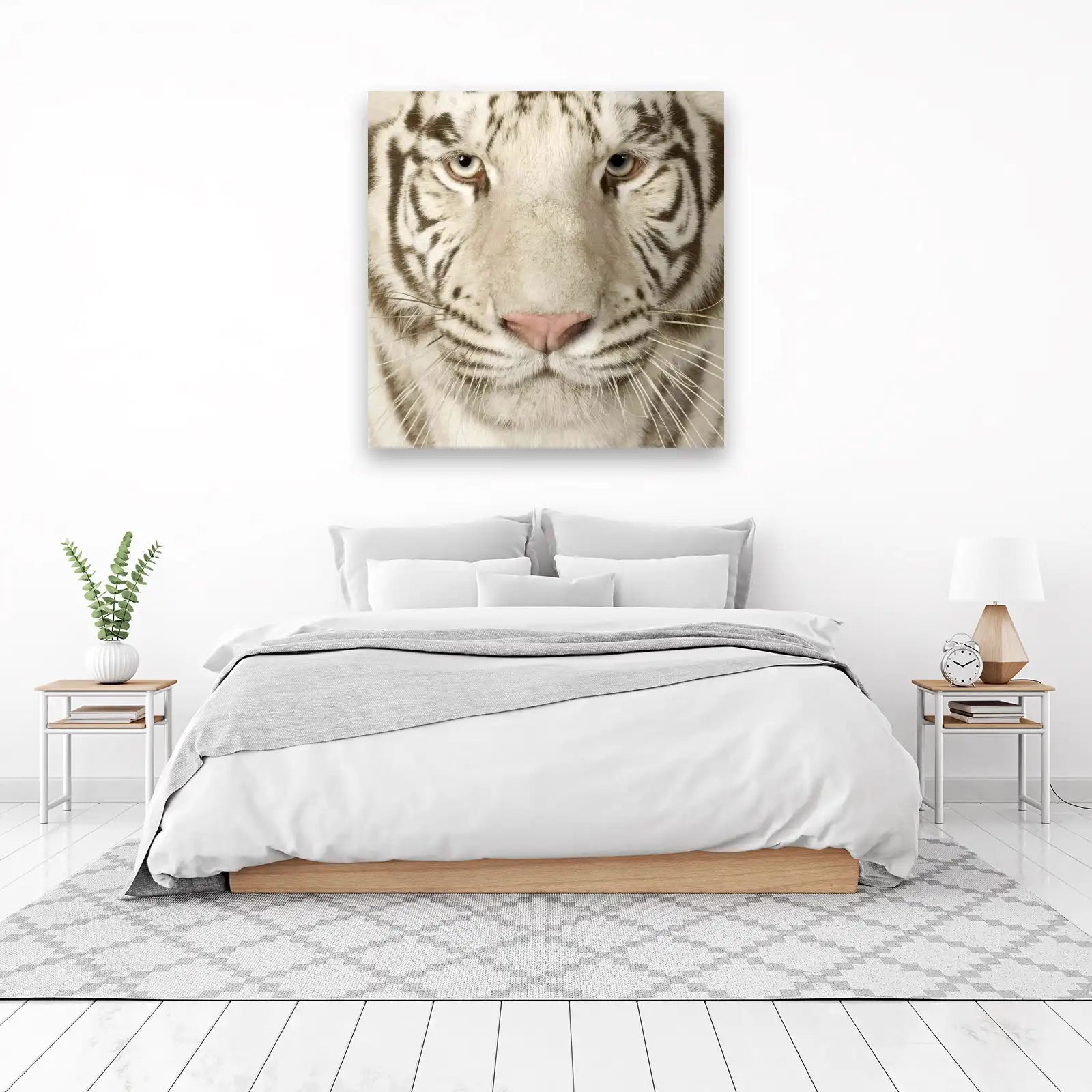 Majestic White Tiger Portrait Wall Art
