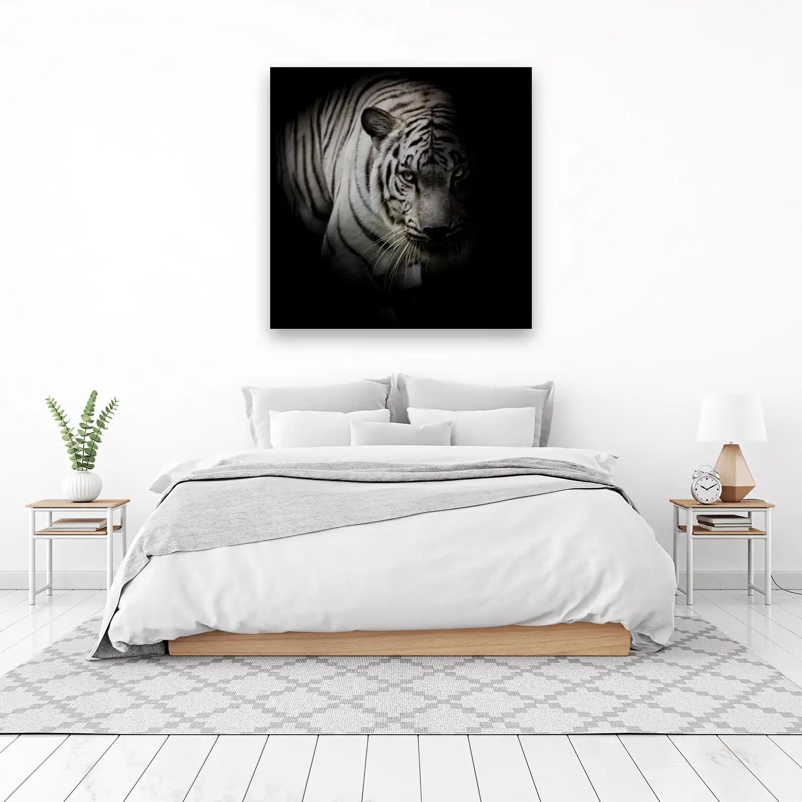 Majestic White Tiger Close-up Wall Art