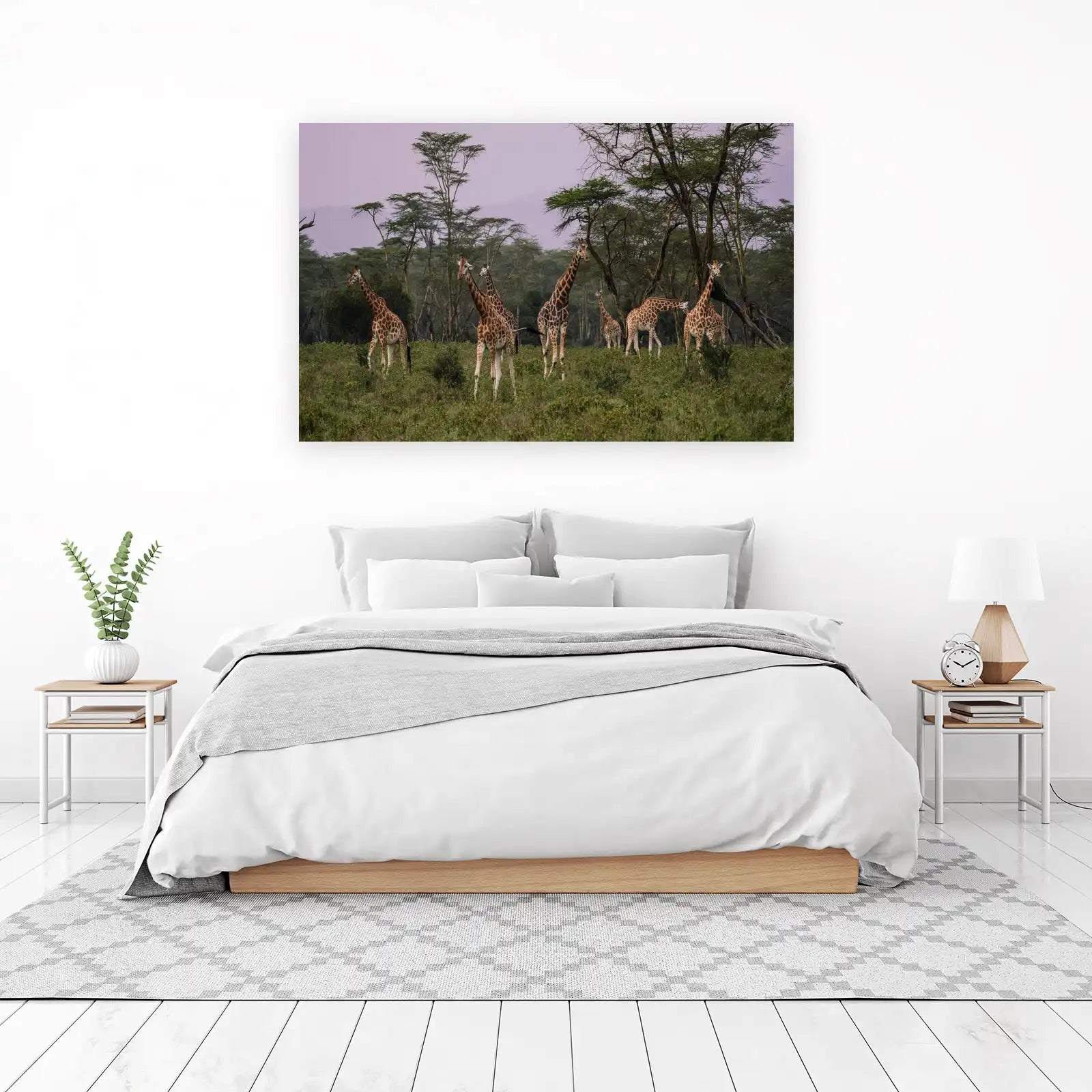 Majestic Giraffe Herd Safari Wall Art