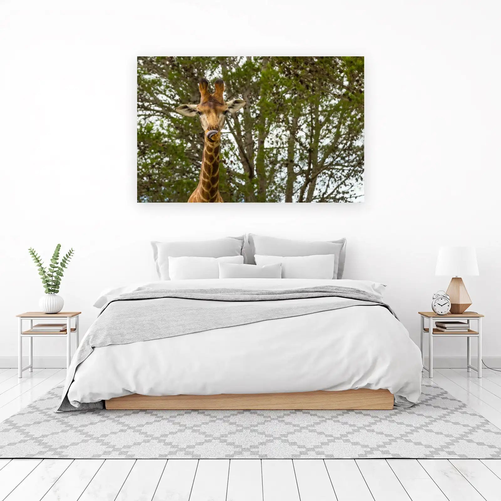 Playful Giraffe Tongue Out Wall Art