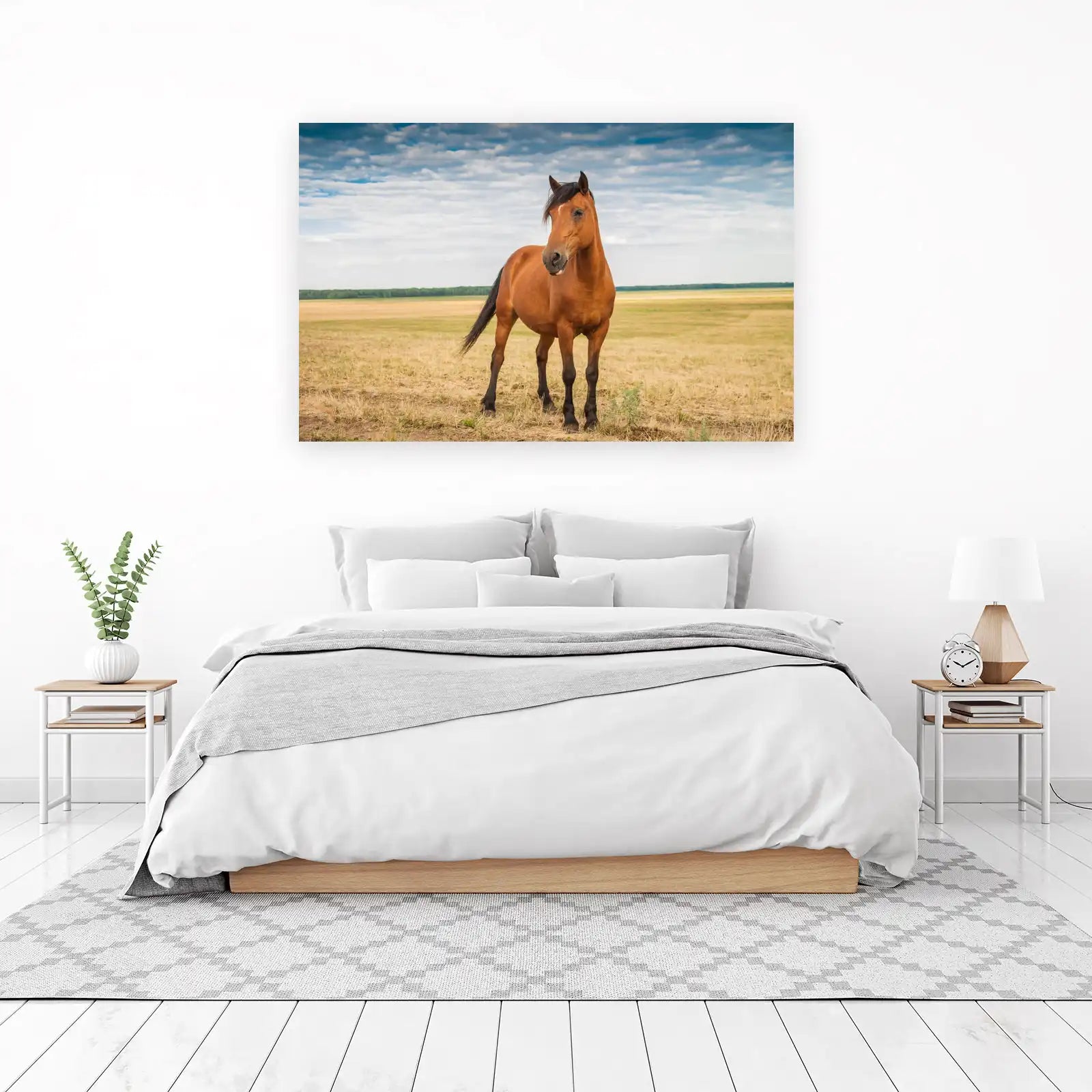 Majestic Brown Horse Field Wall Art