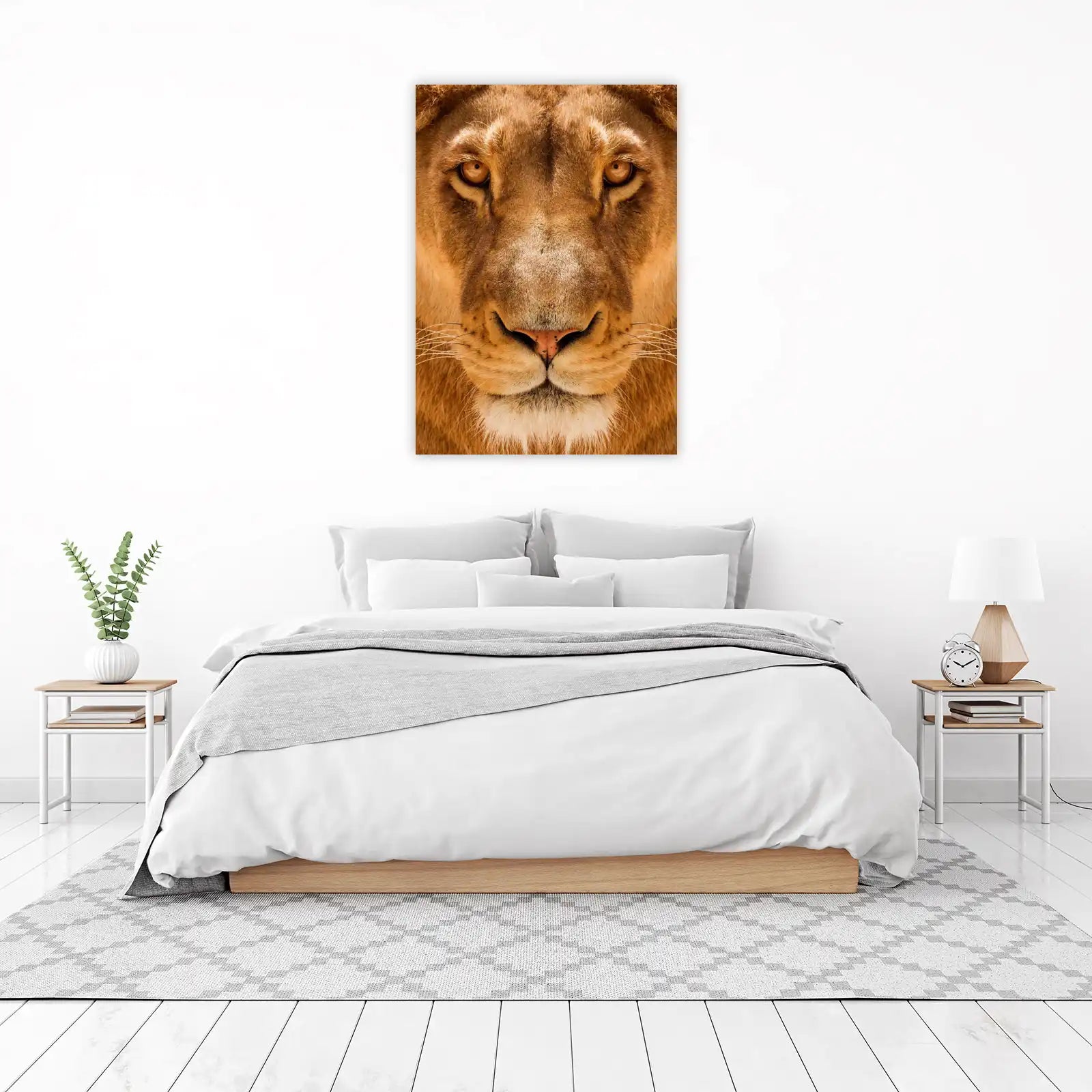 Majestic Lion Face Close-up Wall Art