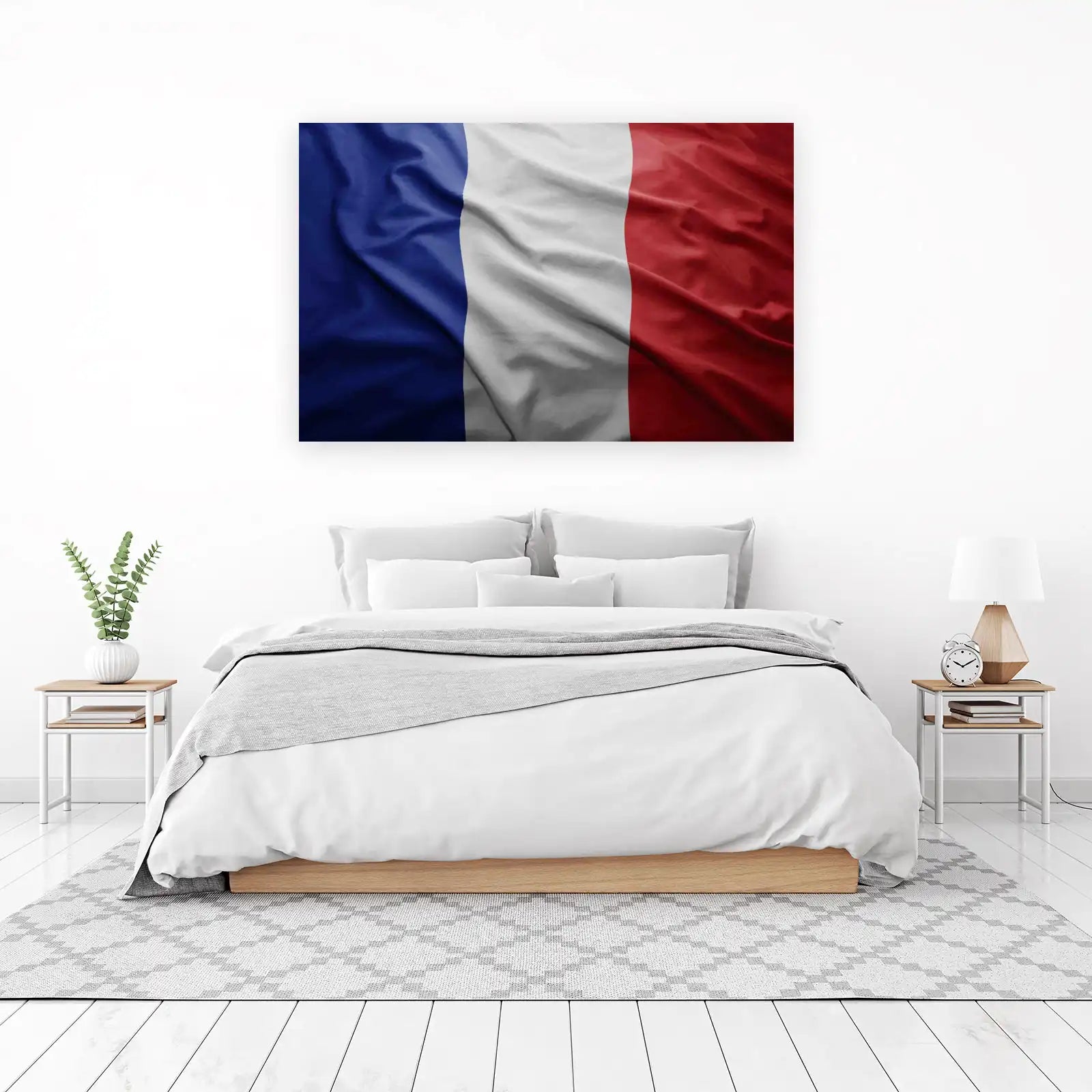 French Flag Serene Linen Wall Art