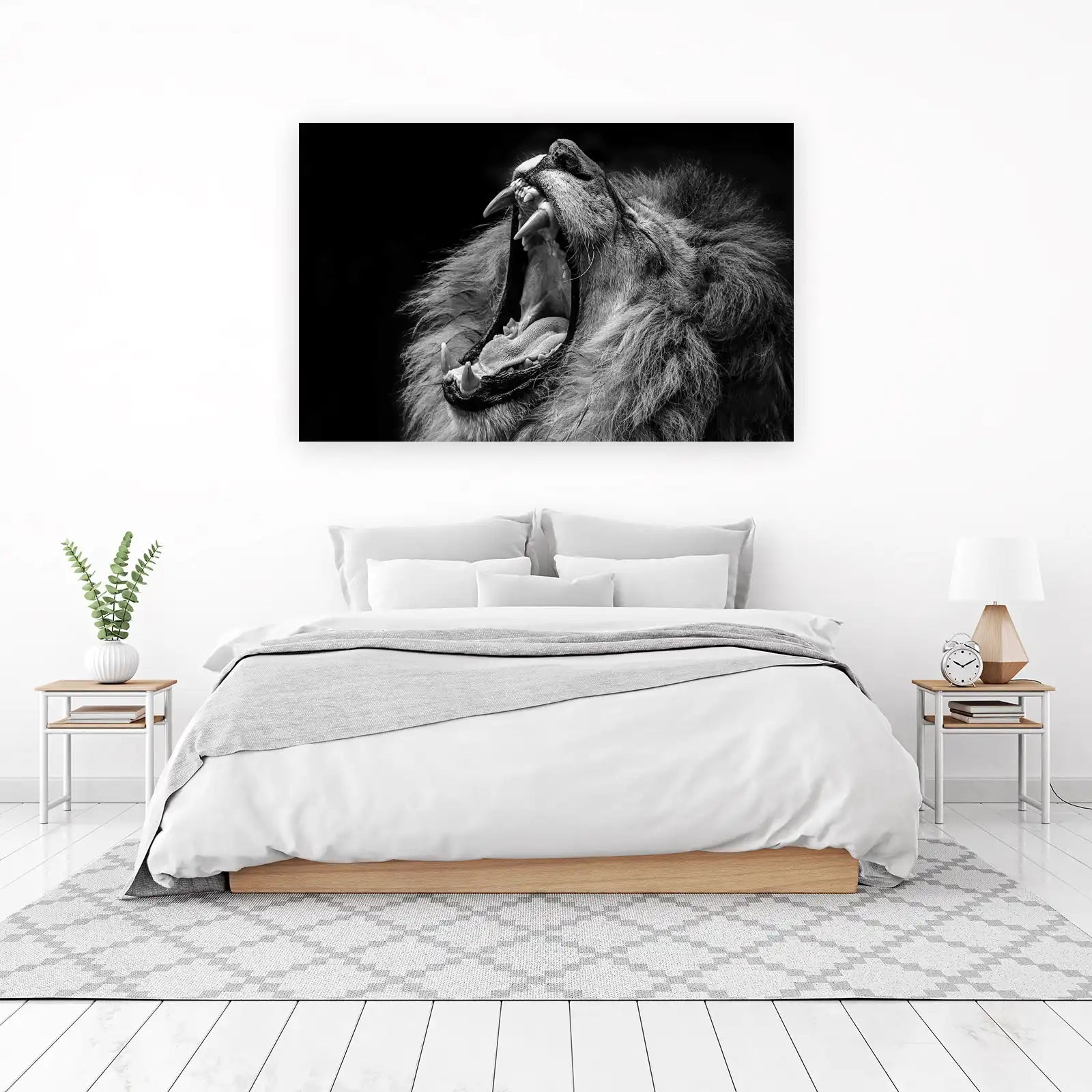 Majestic Lion Roar BW Wall Art