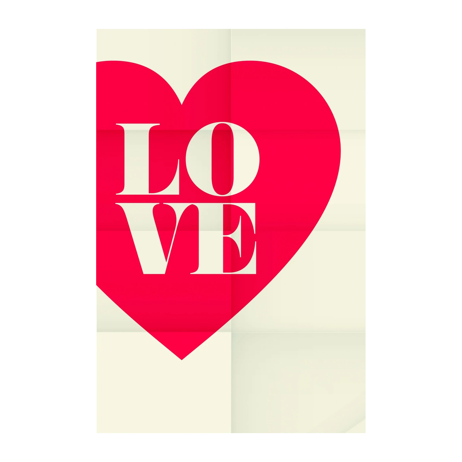 Bold Red Heart LOVE Typography Wall Art