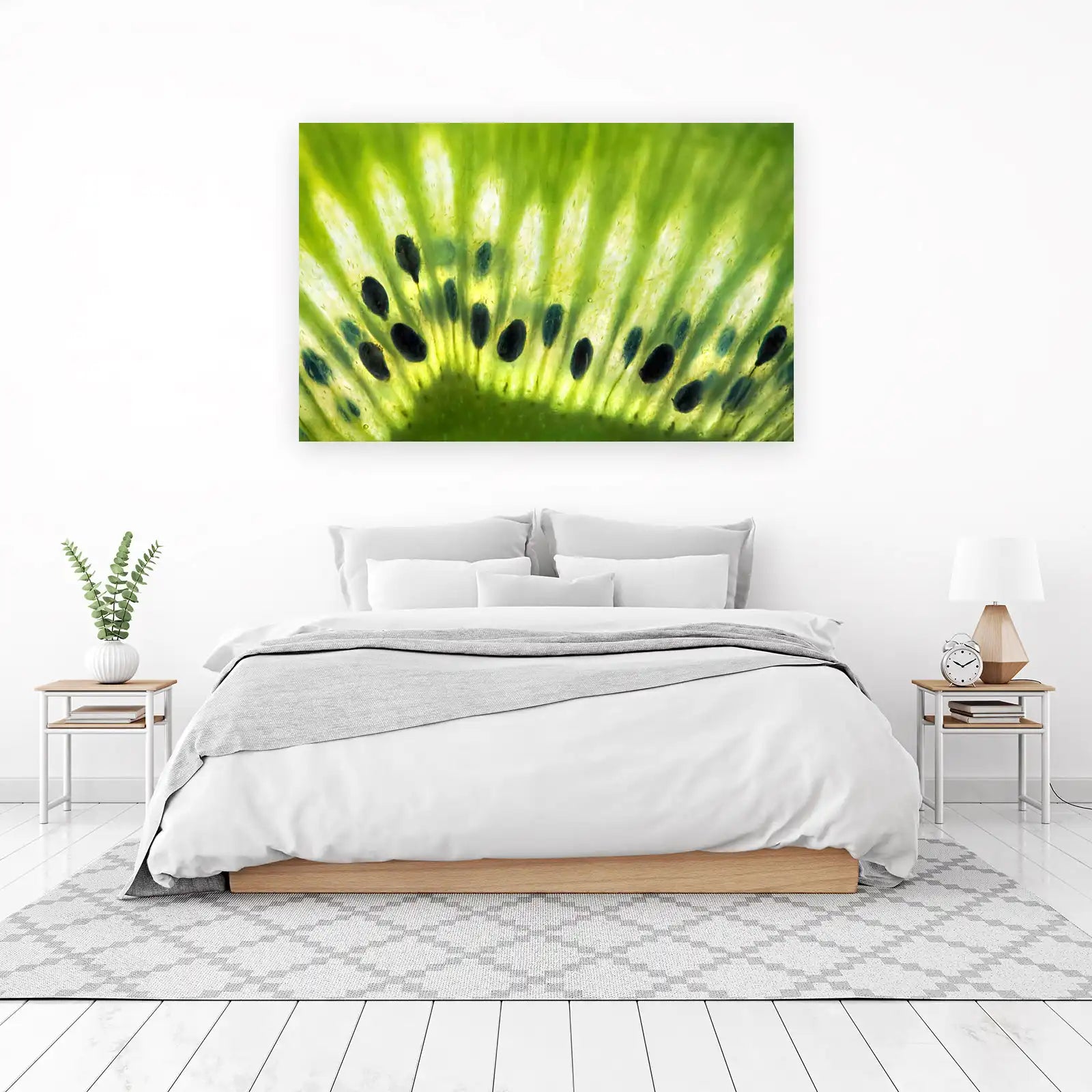 Vibrant Kiwi Slice Macro Art Wall Art