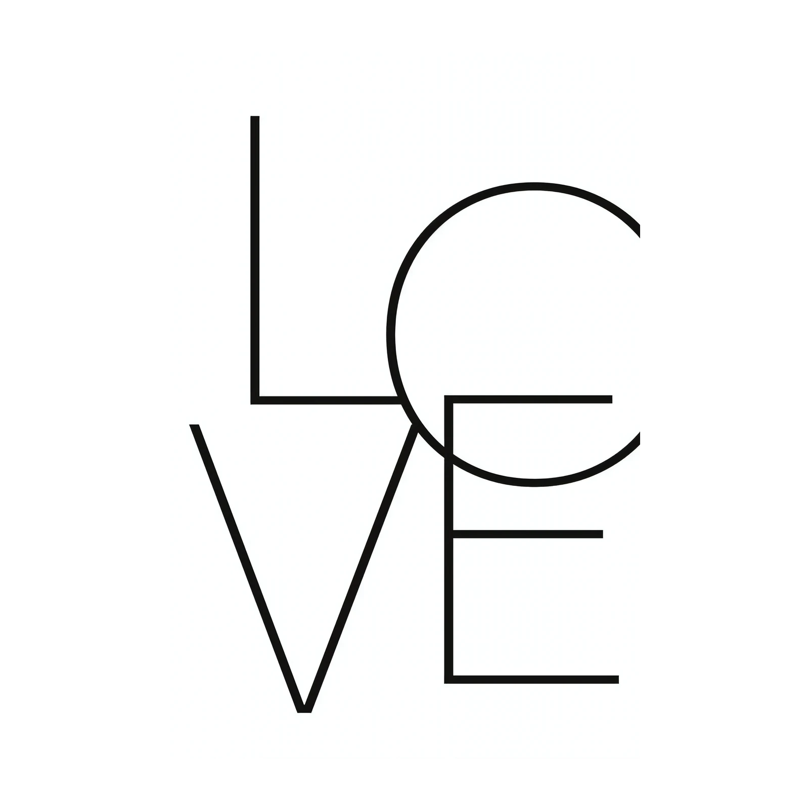Modern Minimalist LOVE Typography Wall Art