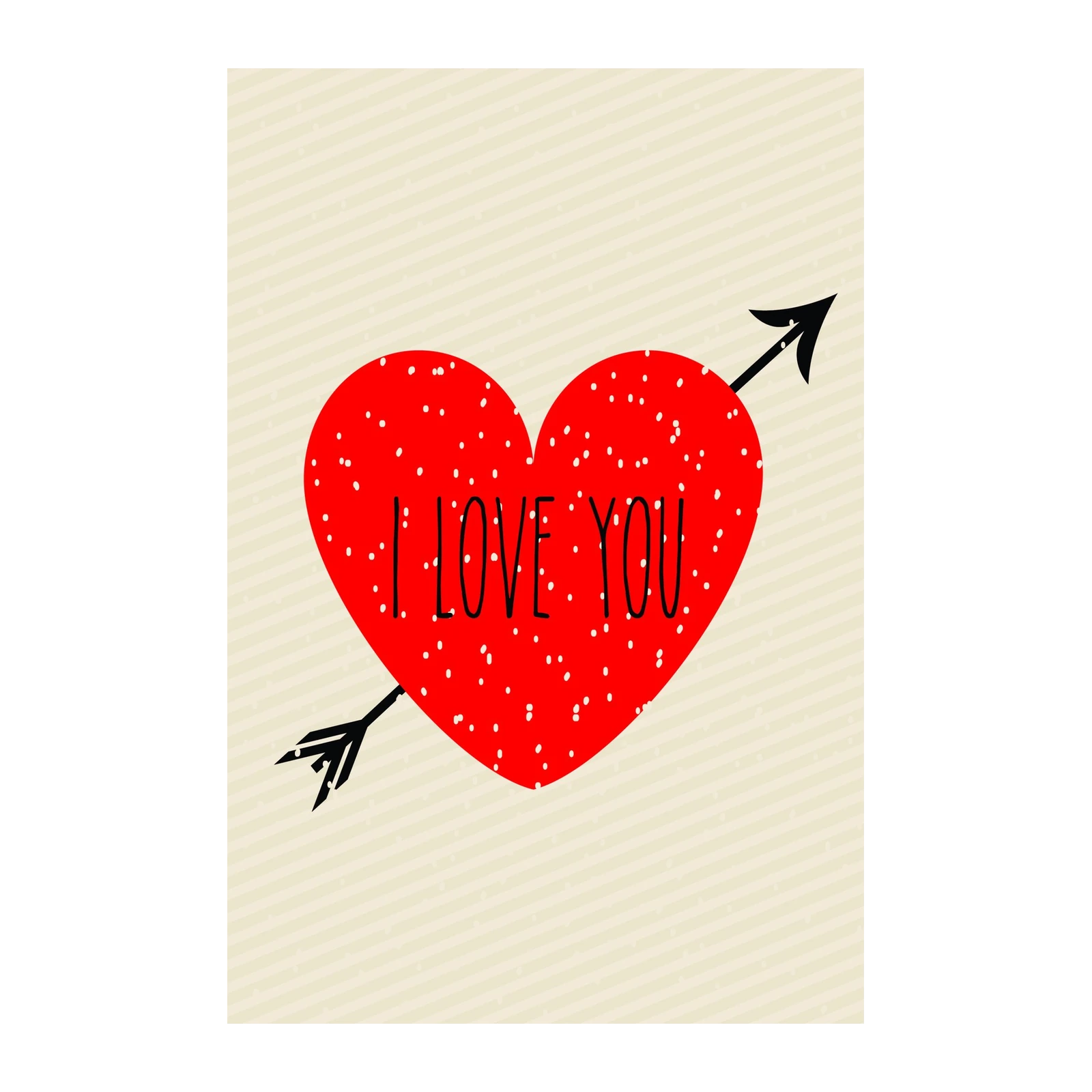 I Love You Heart Arrow Wall Art