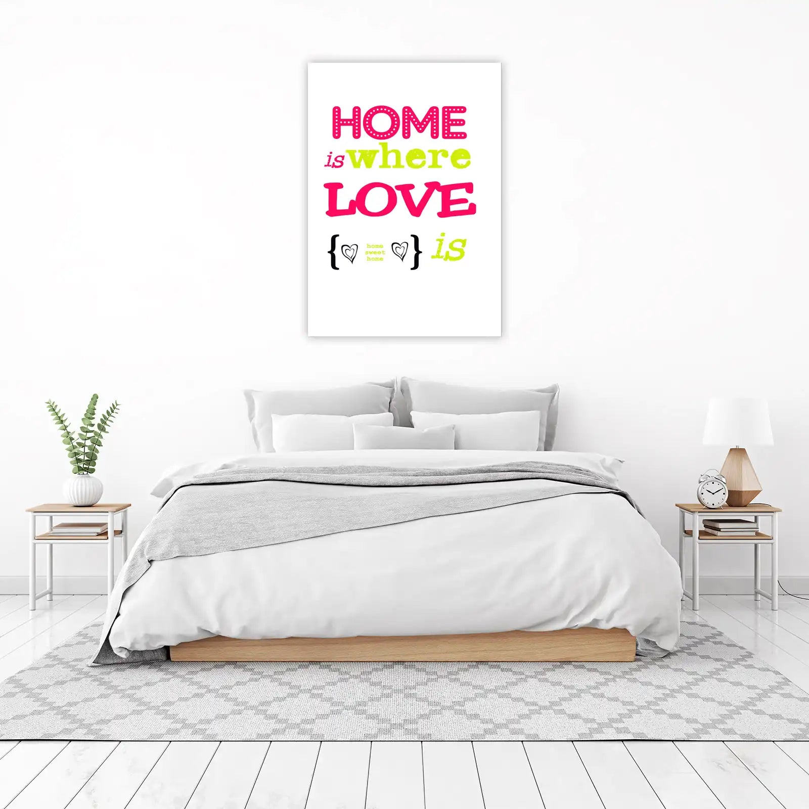 Home Is Where Love Is Motivational Quote Wall Art