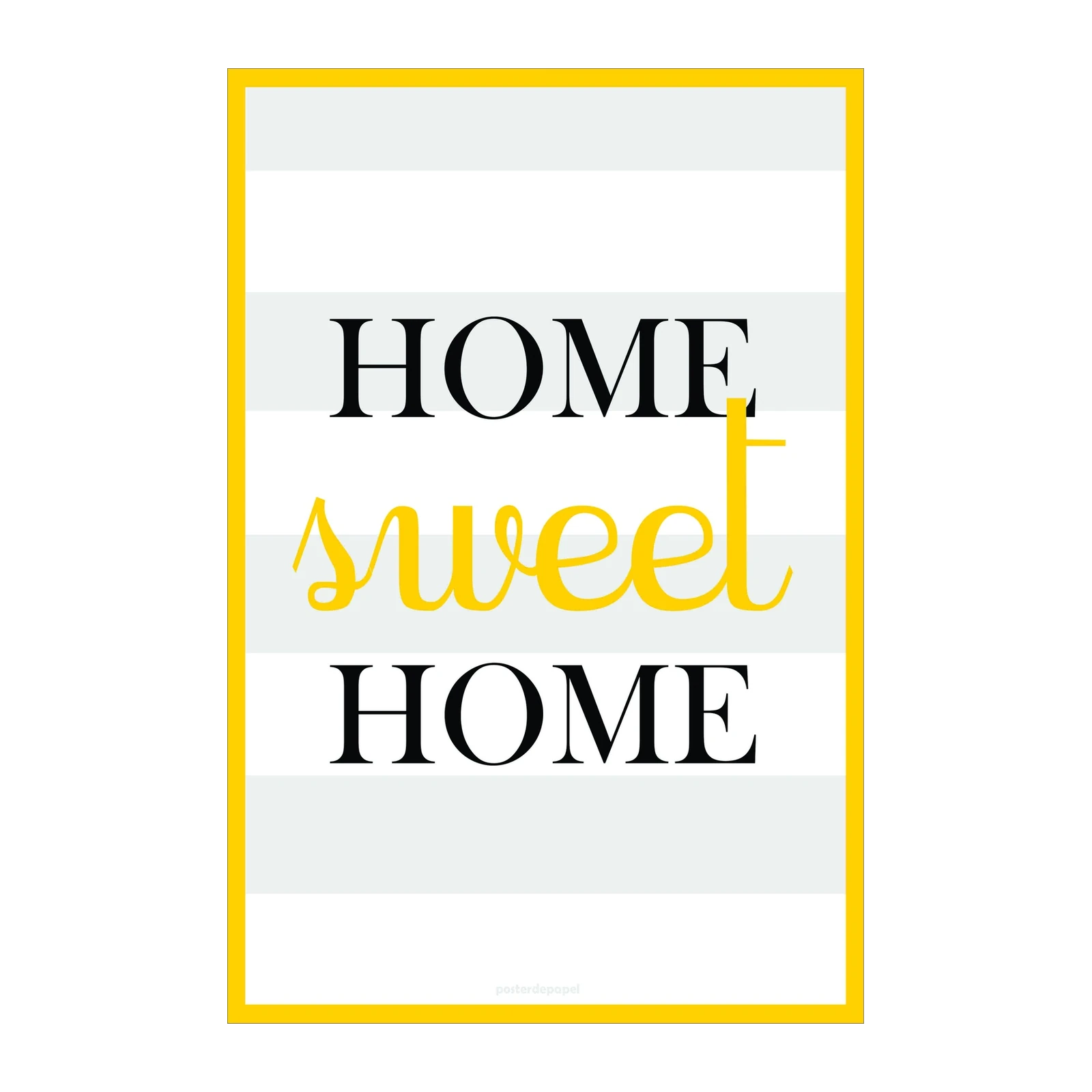 Home Sweet Home Yellow Typography Wall Art