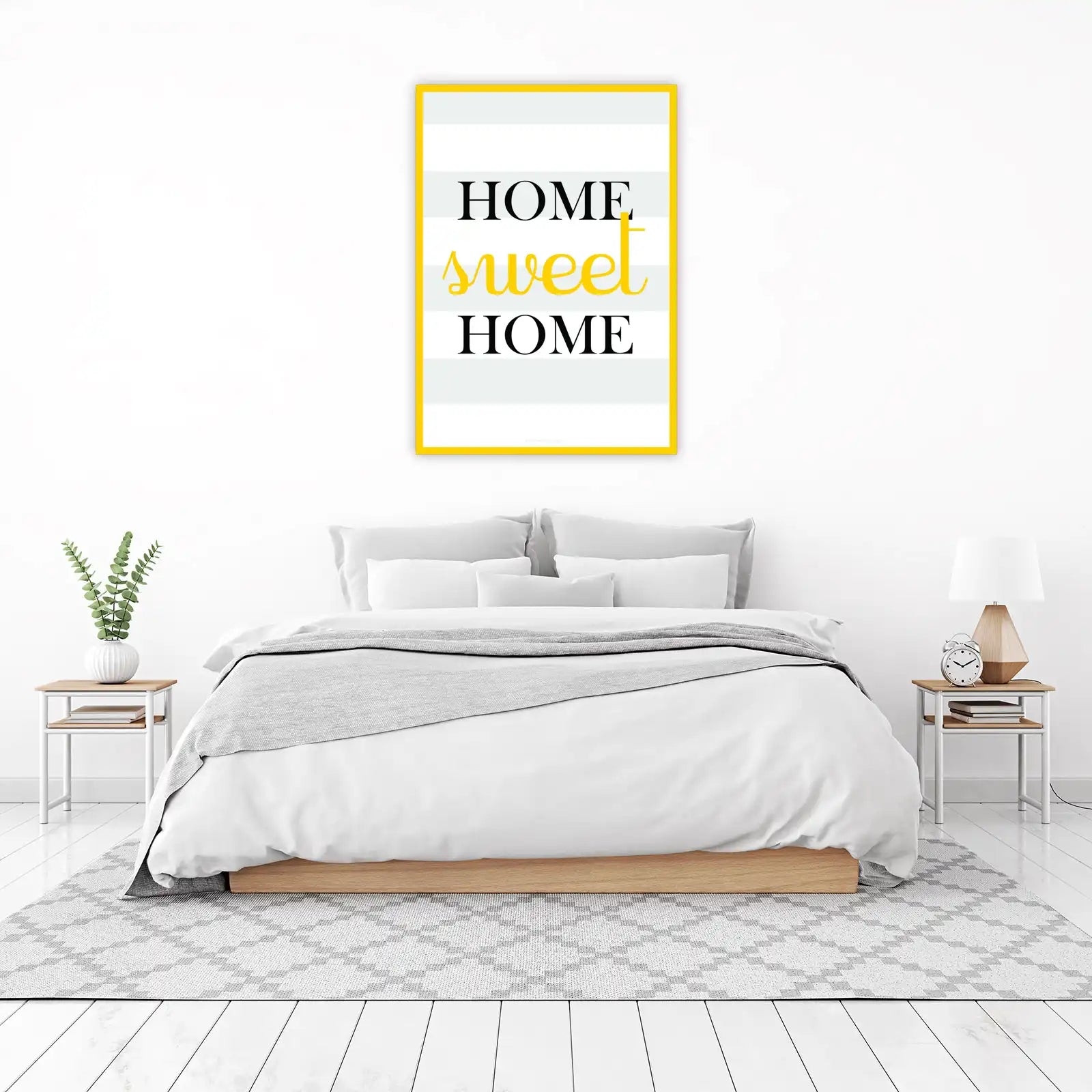 Home Sweet Home Yellow Typography Wall Art