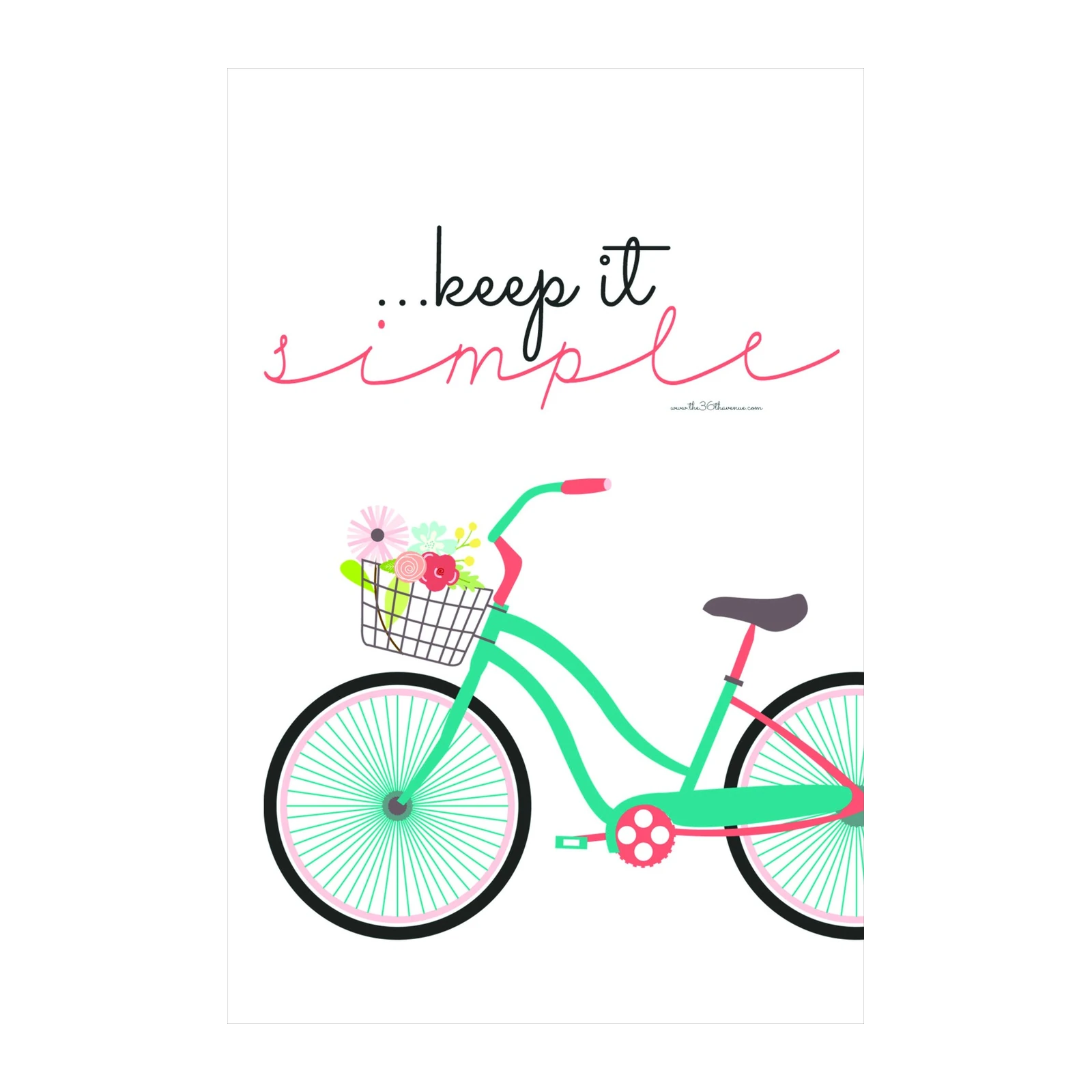Keep It Simple Bicycle Floral Wall Art