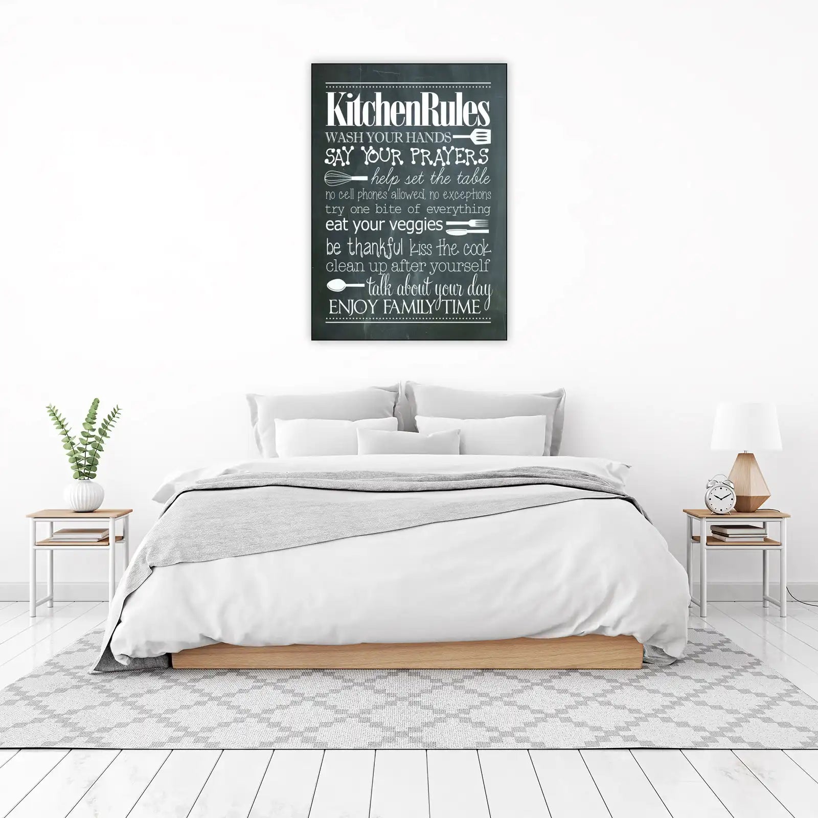 Kitchen Rules Chalkboard Style Wall Art