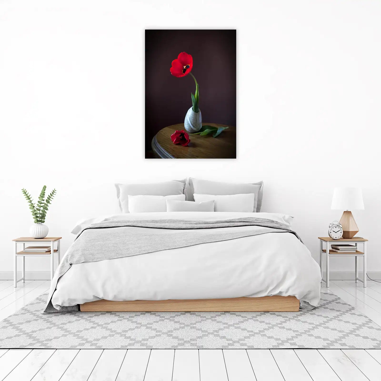 Elegant Red Tulip Still Life Wall Art