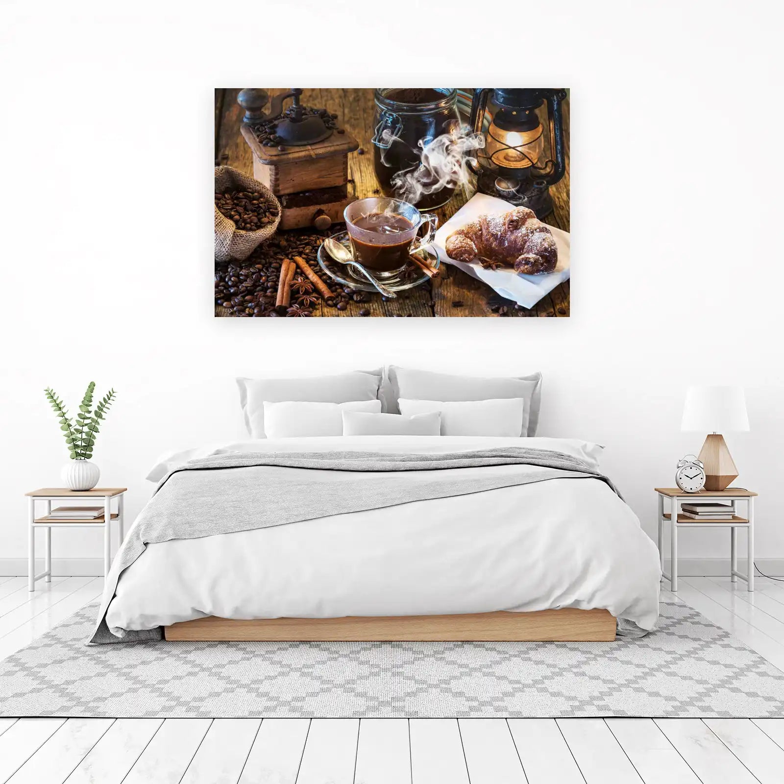 Rustic Coffee & Croissant Wall Art