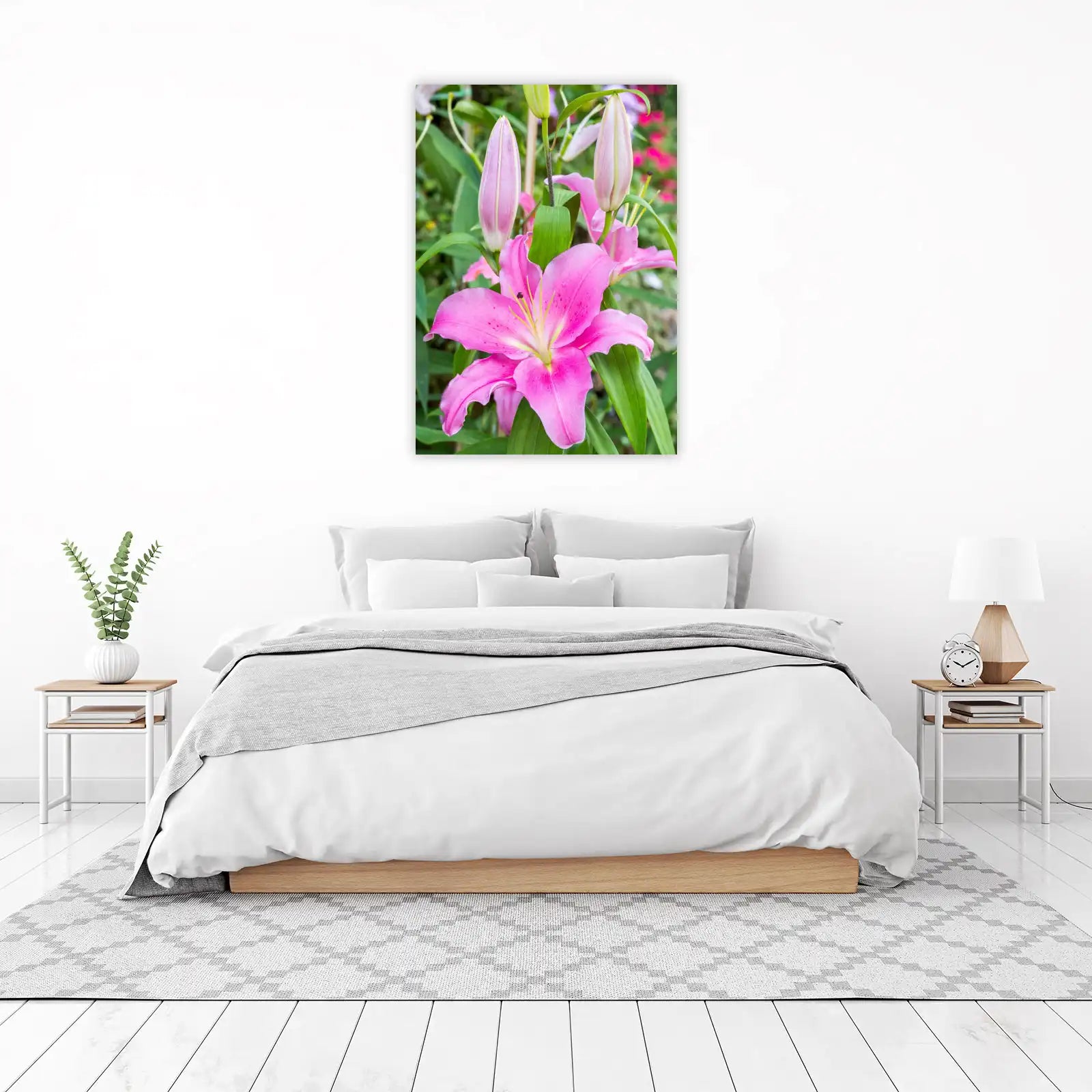 Vibrant Pink Lily Blooming Wall Art