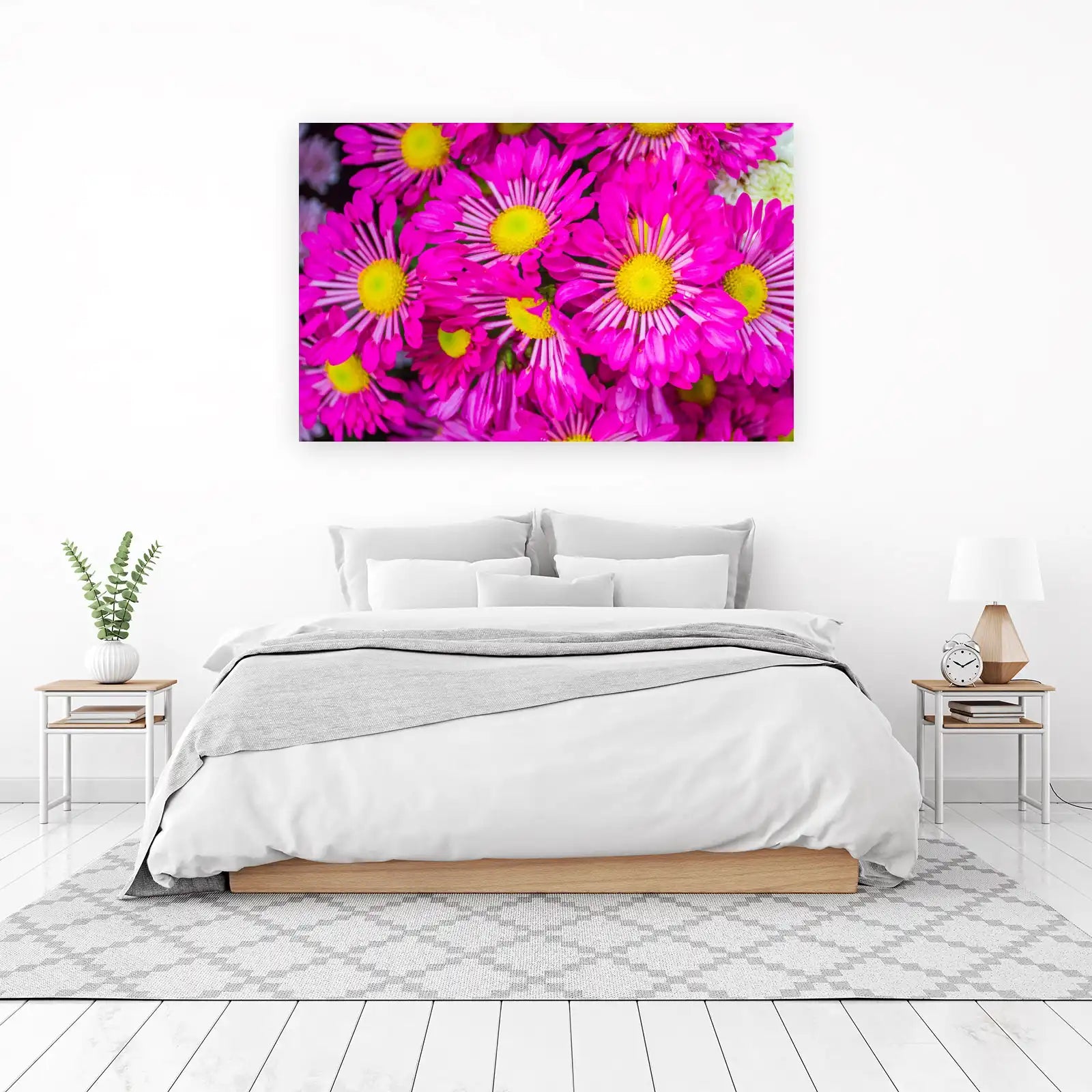 Vibrant Pink Daisy Bloom Wall Art