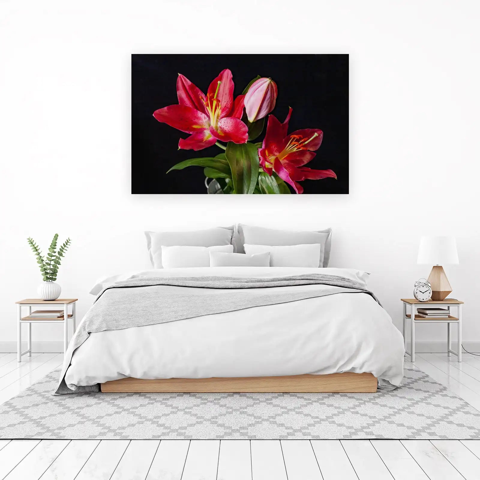 Elegant Red Lily Floral Wall Art
