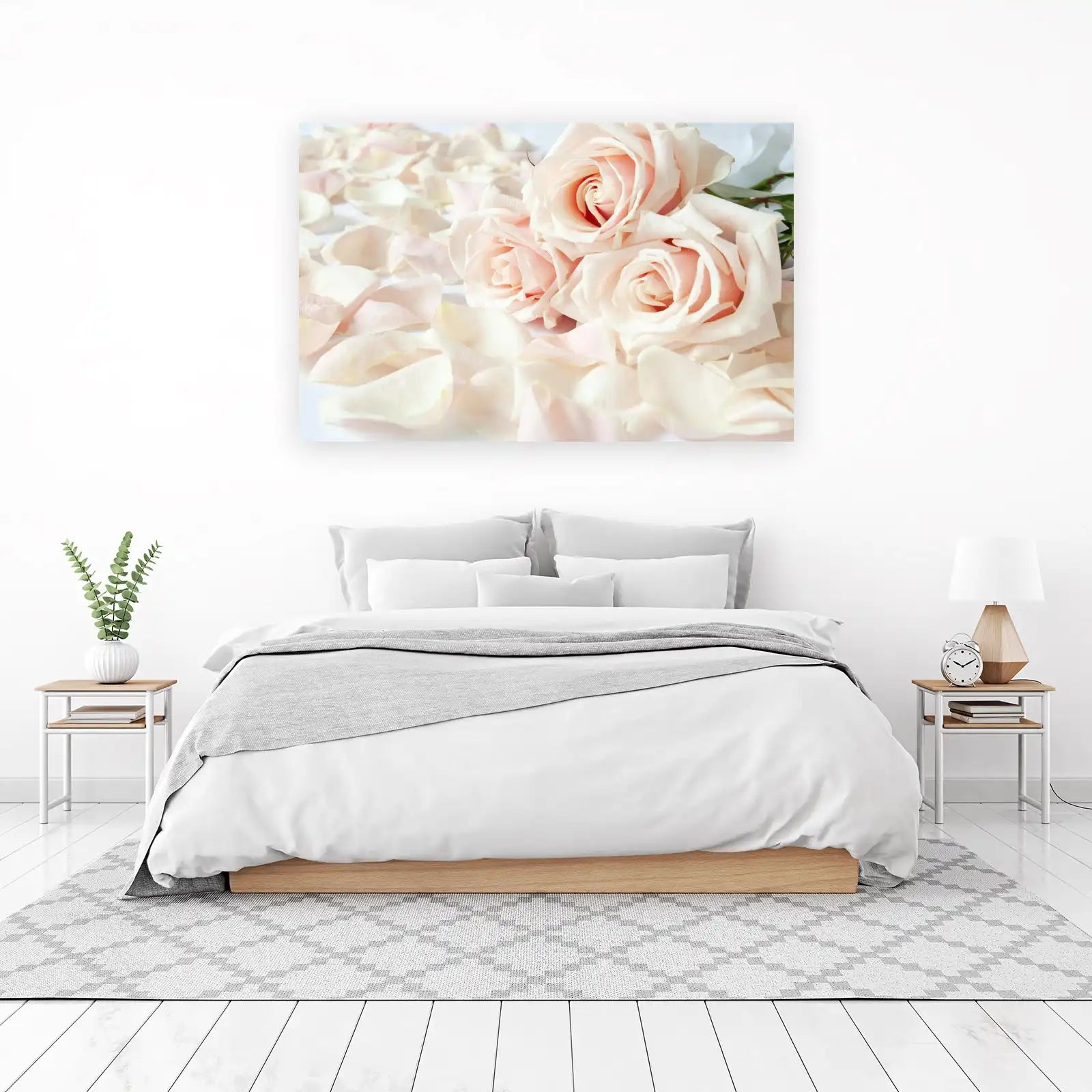 Blush Roses & Petals Wall Art for Romantic Decor