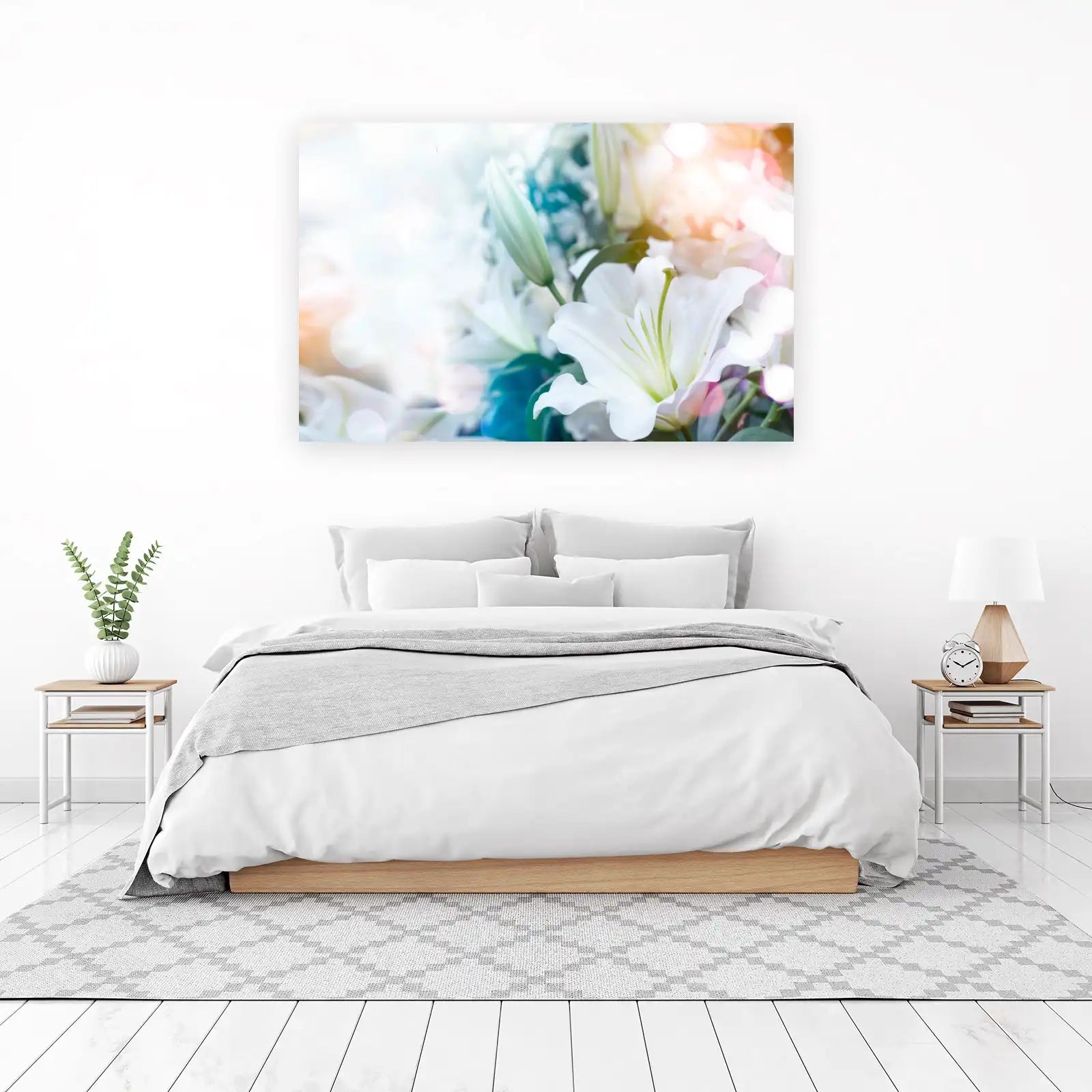 Elegant White Lily Floral Bliss Wall Art