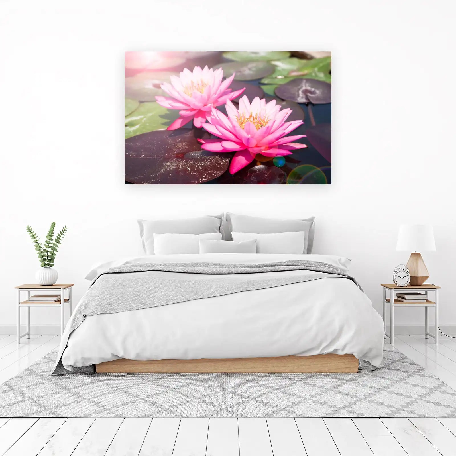 Serene Pink Water Lilies Wall Art