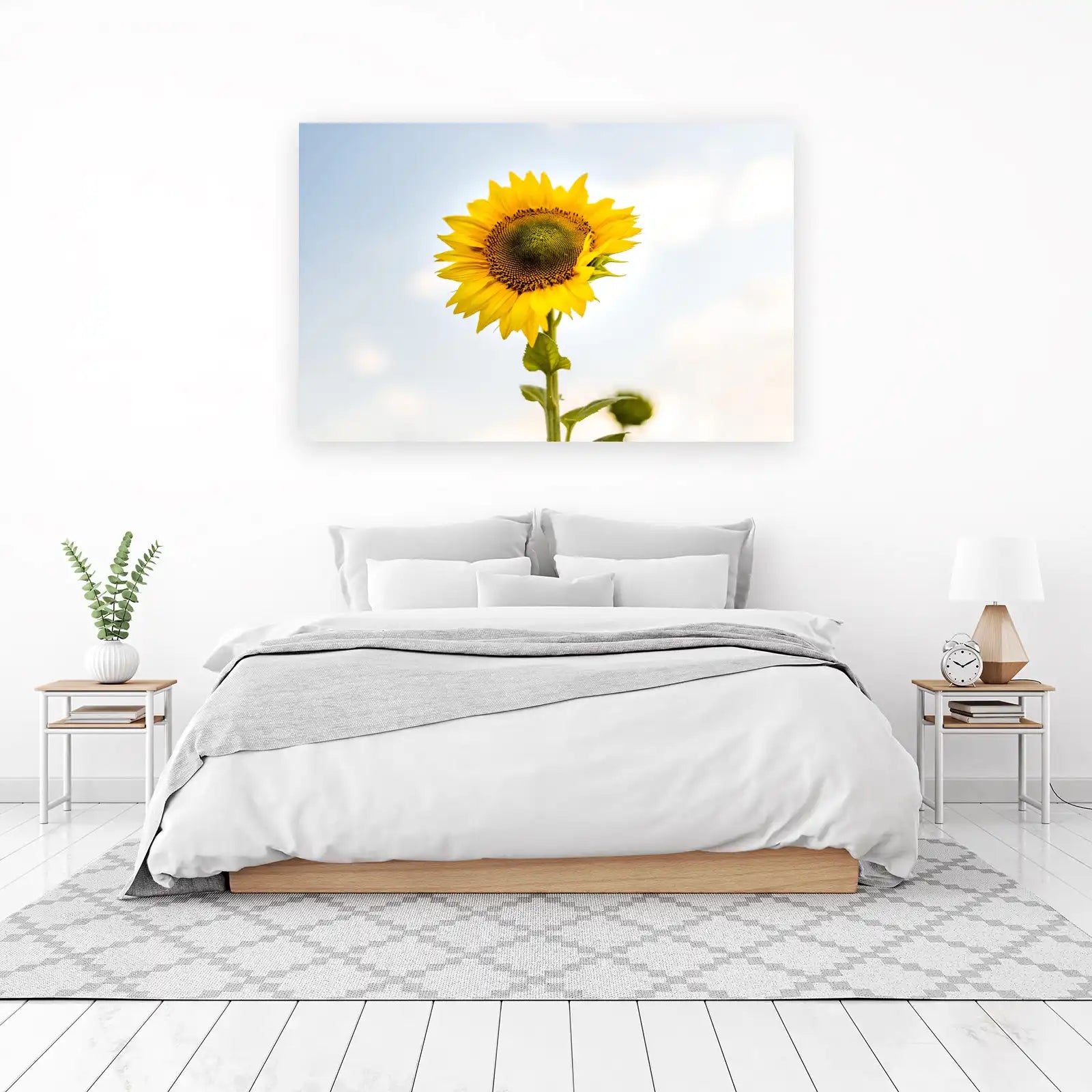 Bright Sunflower Field Close-up Wall Art