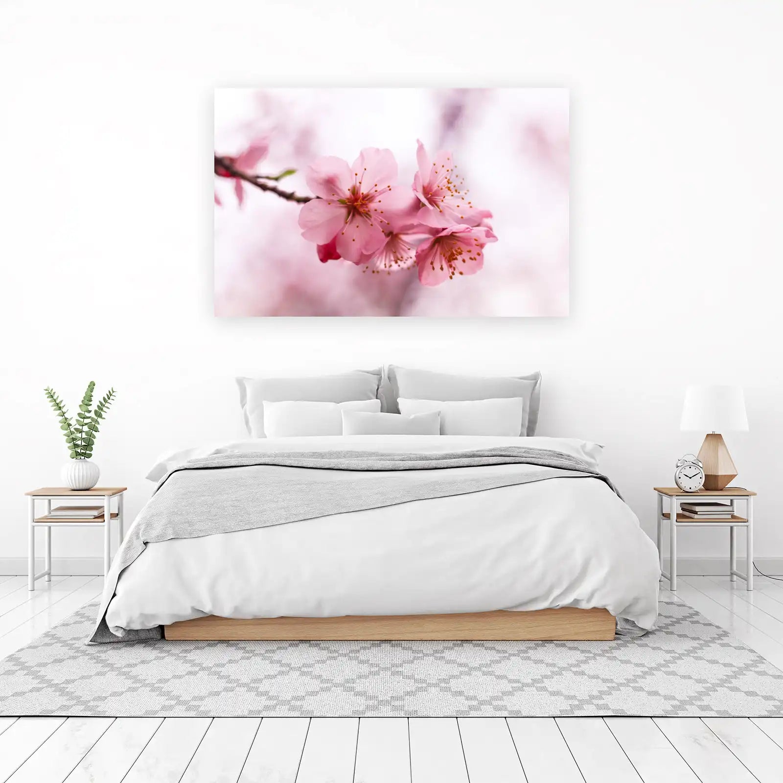 Soft Pink Blossom Branch Wall Art