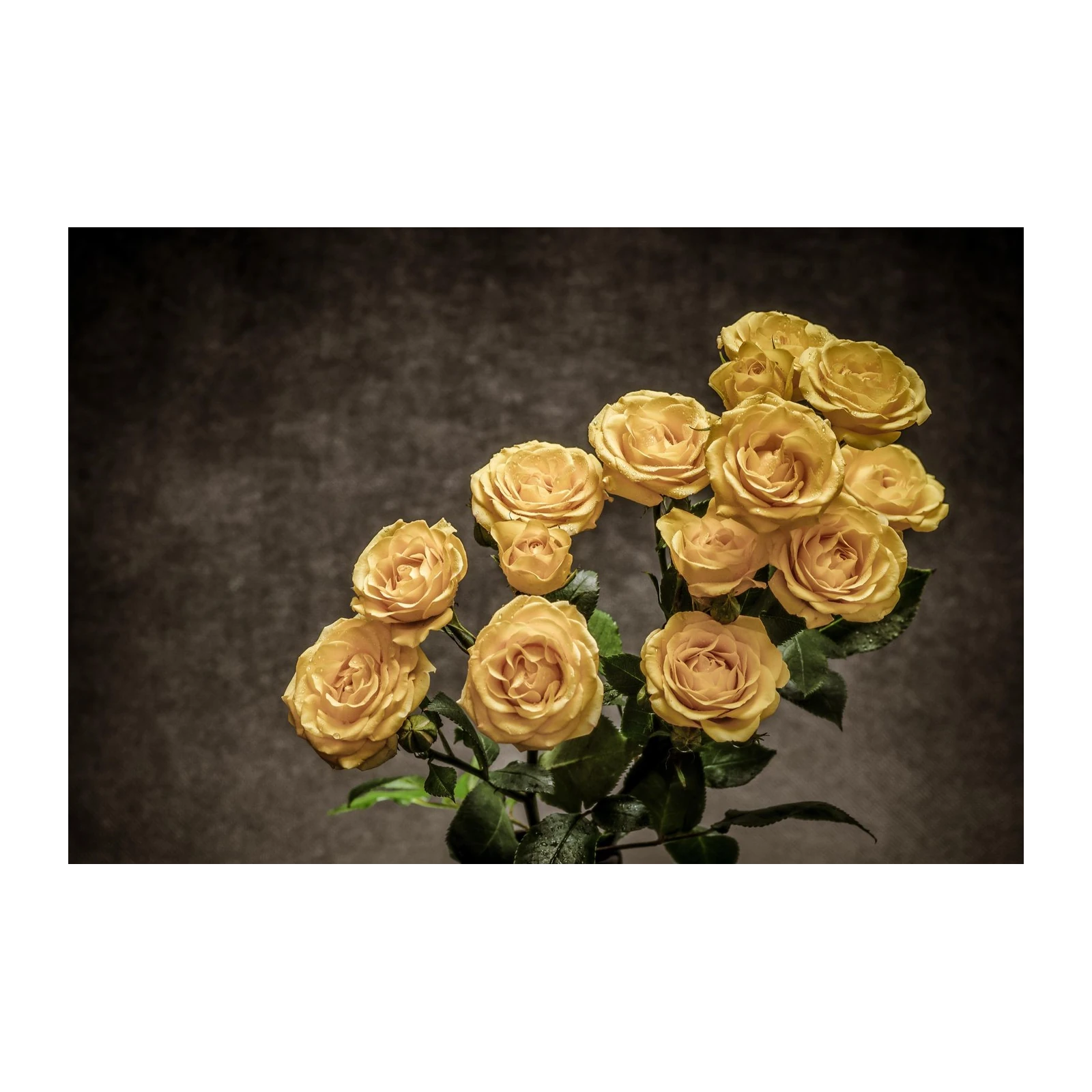 Golden Rose Bouquet Wall Art for Elegant Homes