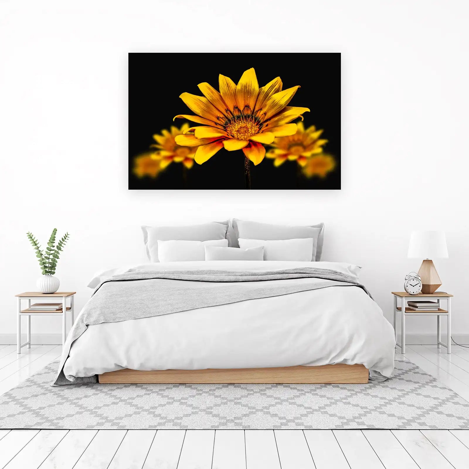 Vibrant Yellow Daisy Abstract Wall Art