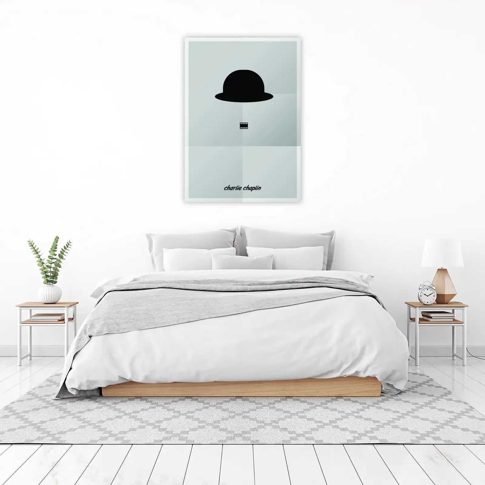 Charlie Chaplin Bowler Hat Minimalist Wall Art