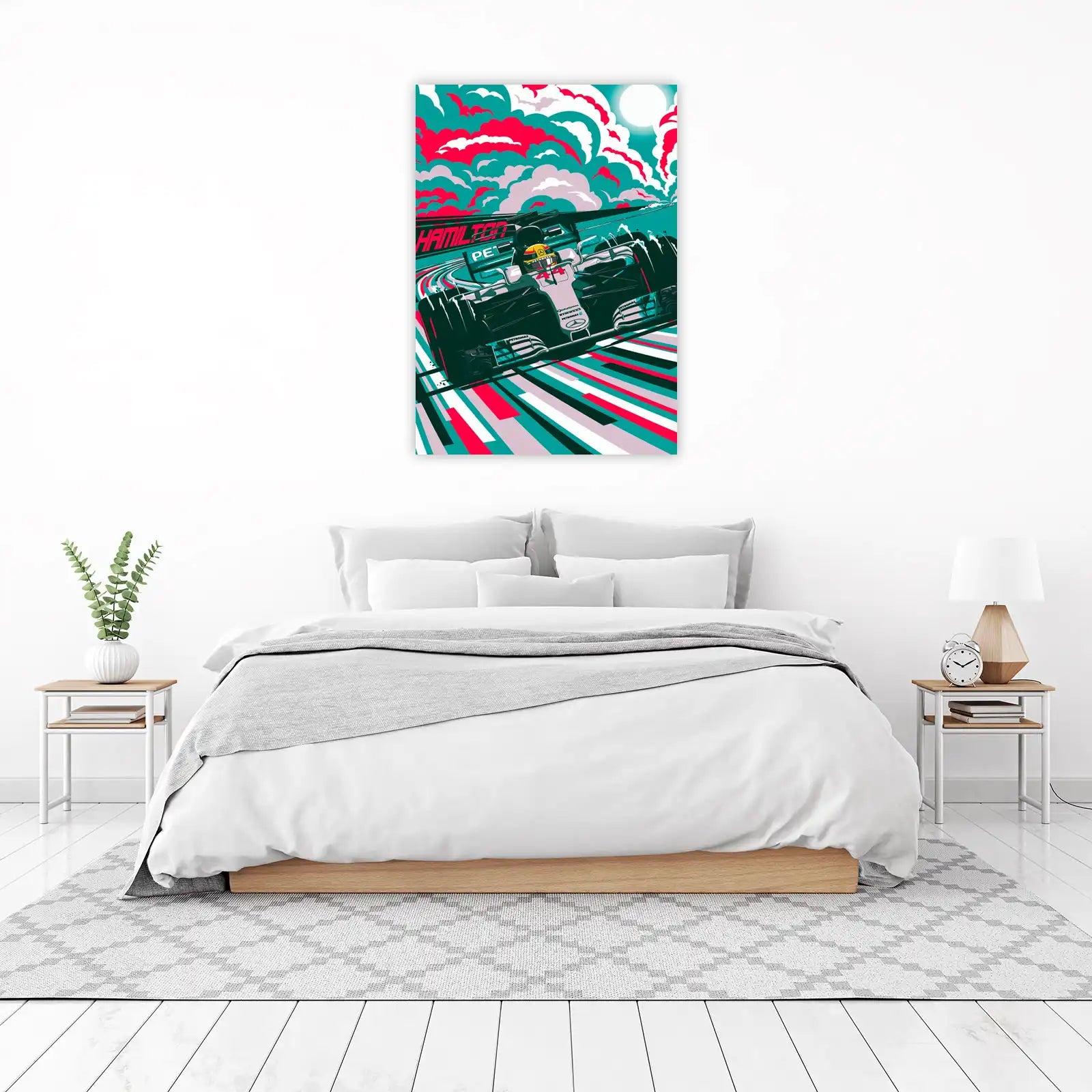 Hamilton F1 Speed Abstract Wall Art
