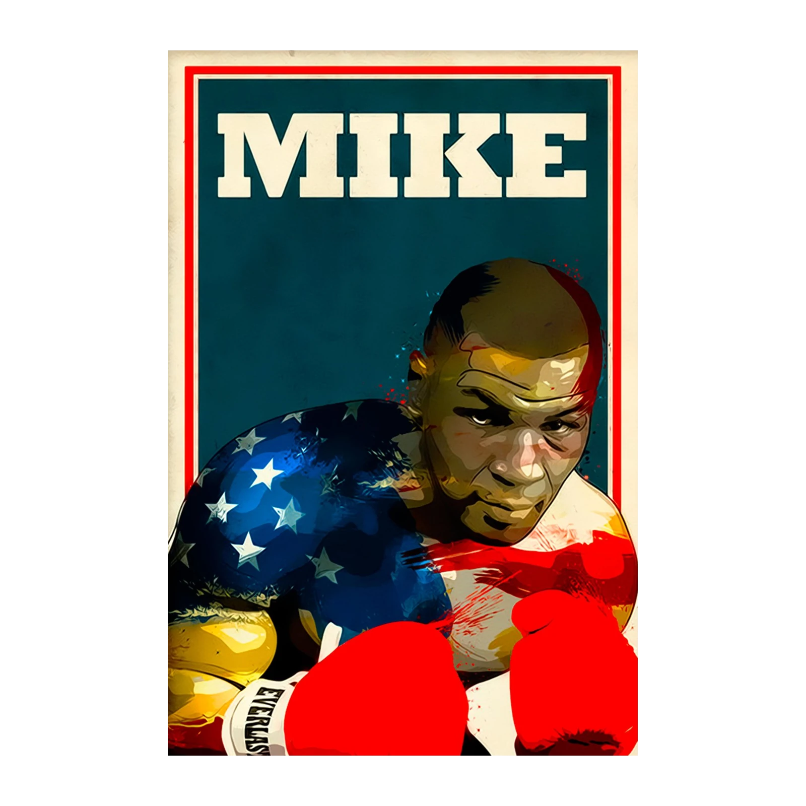 Mike Tyson American Flag Boxing Wall Art