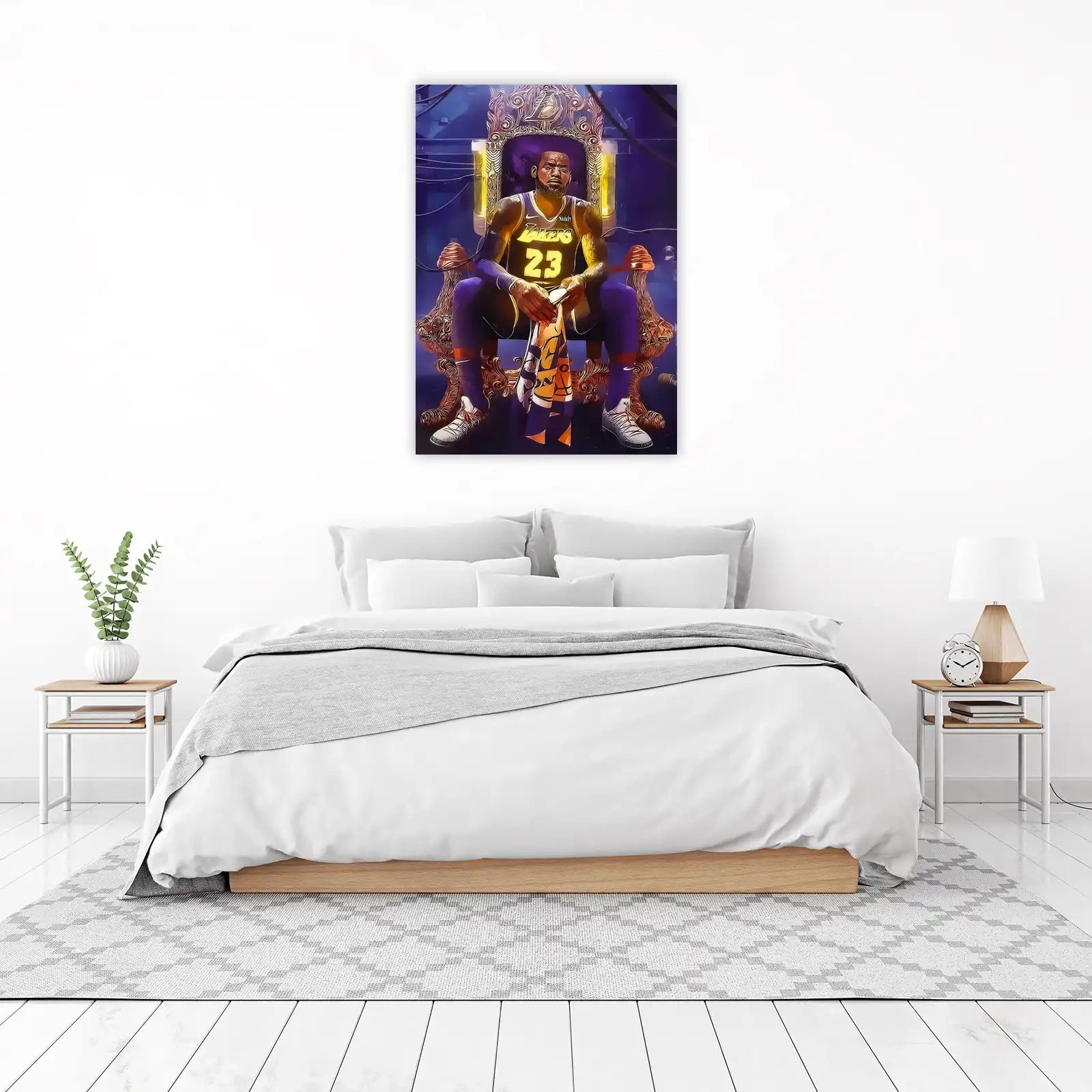 King LeBron James Lakers Throne Wall Art