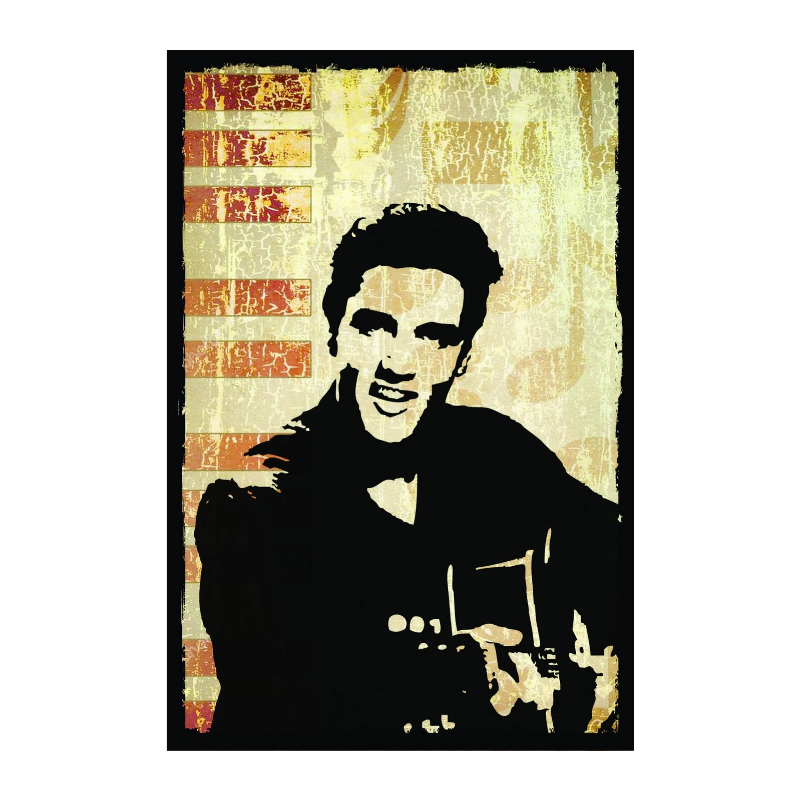 Retro Elvis Presley Guitarist Wall Art