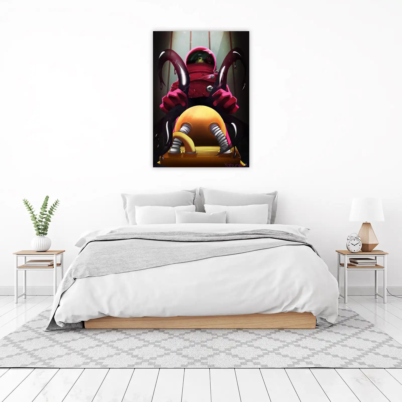 Cosmic Horror Astronaut Red Wall Art